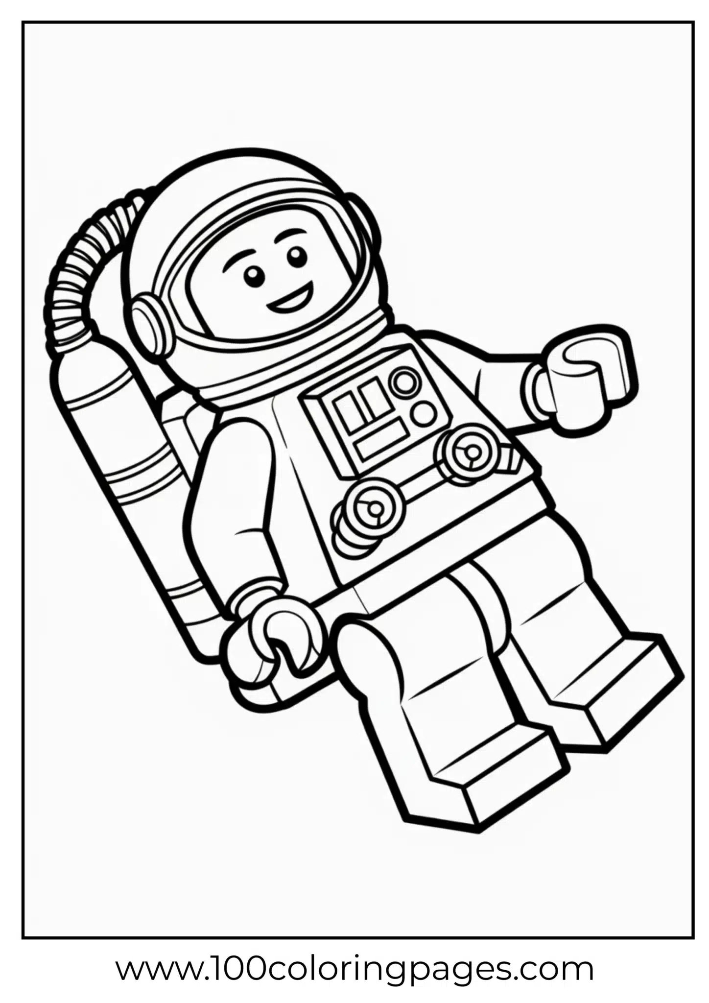 Cartoon astronaut smiling in a space suit