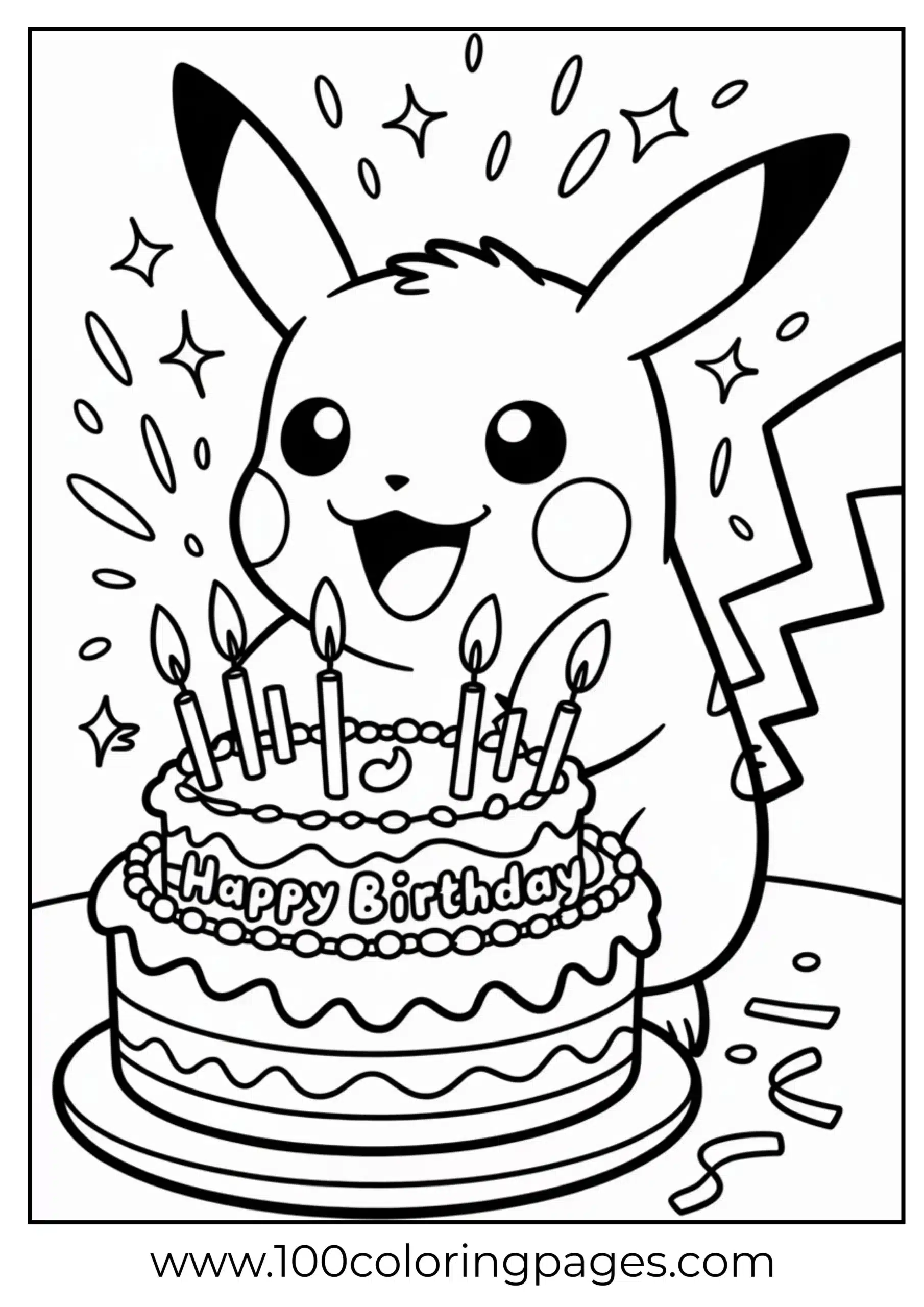 Pikachu blowing cake candles