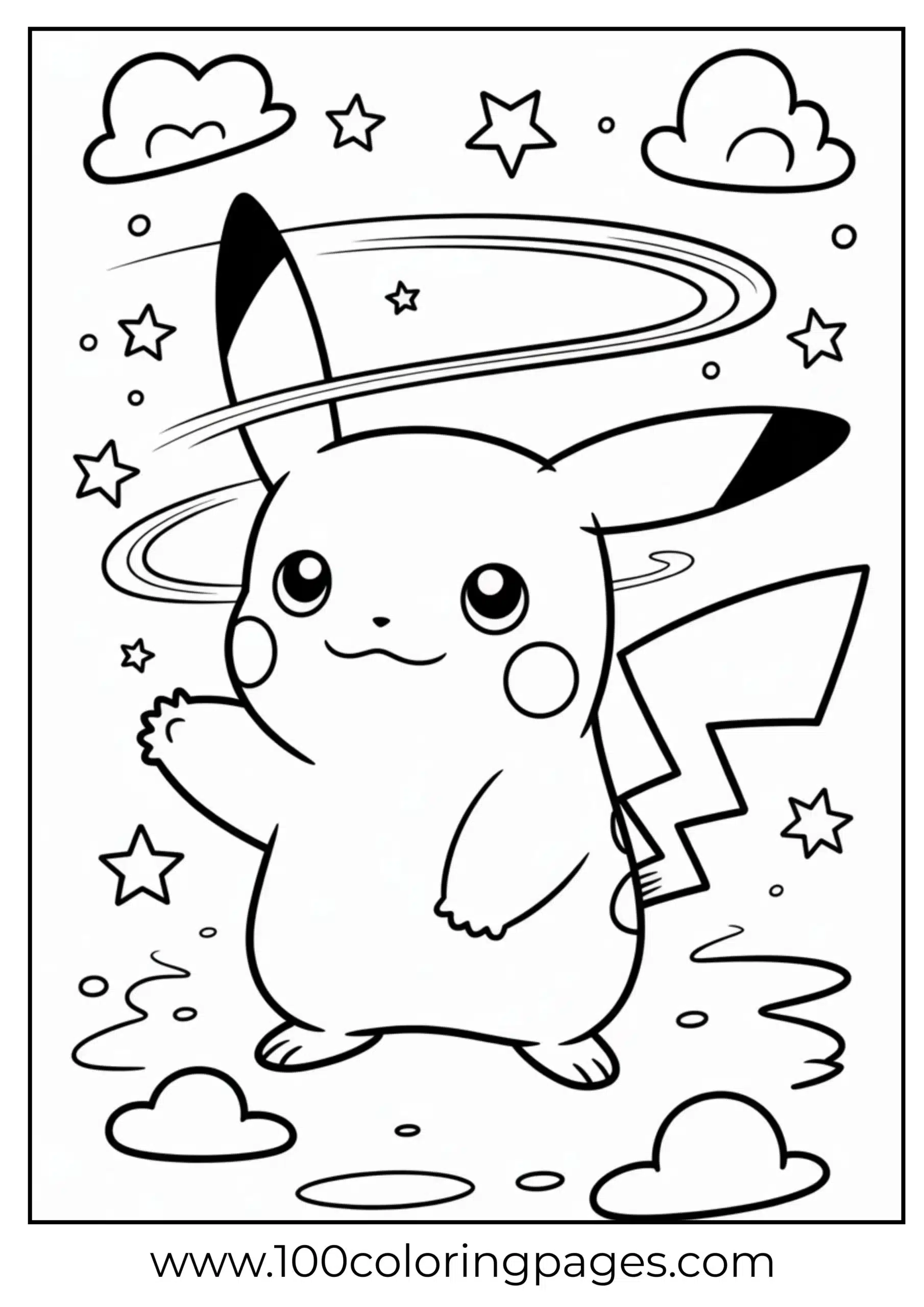 Dizzy Pikachu surrounded by stars