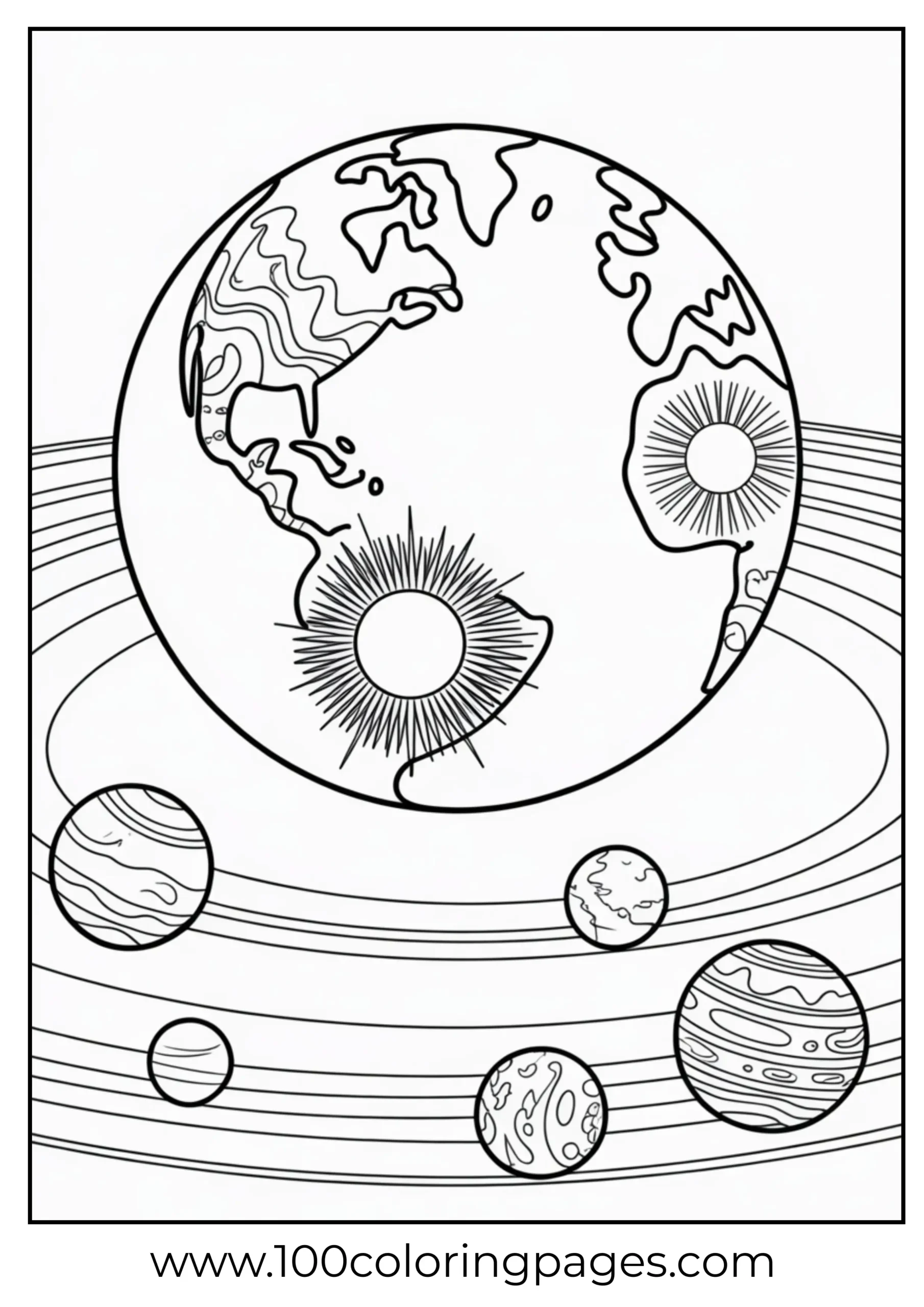 Earth tilt and seasons coloring page