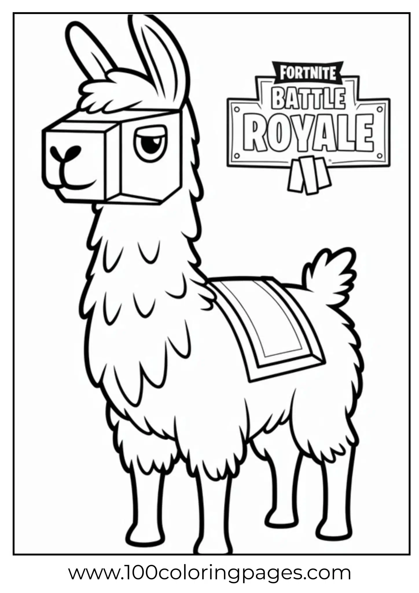 Loot Llama from Fortnite as a coloring page