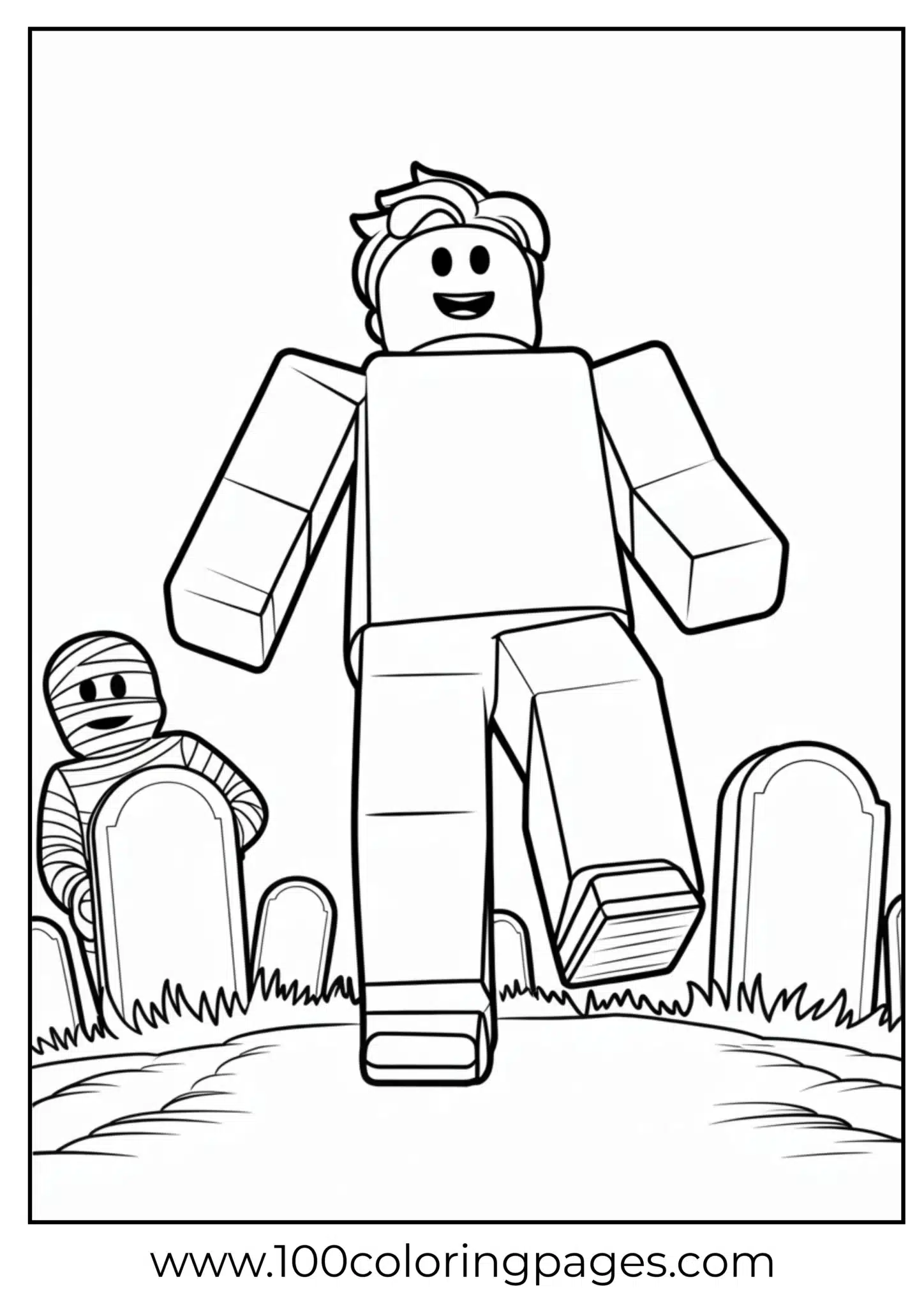 Friendly robot on its adventure in a simplistic style