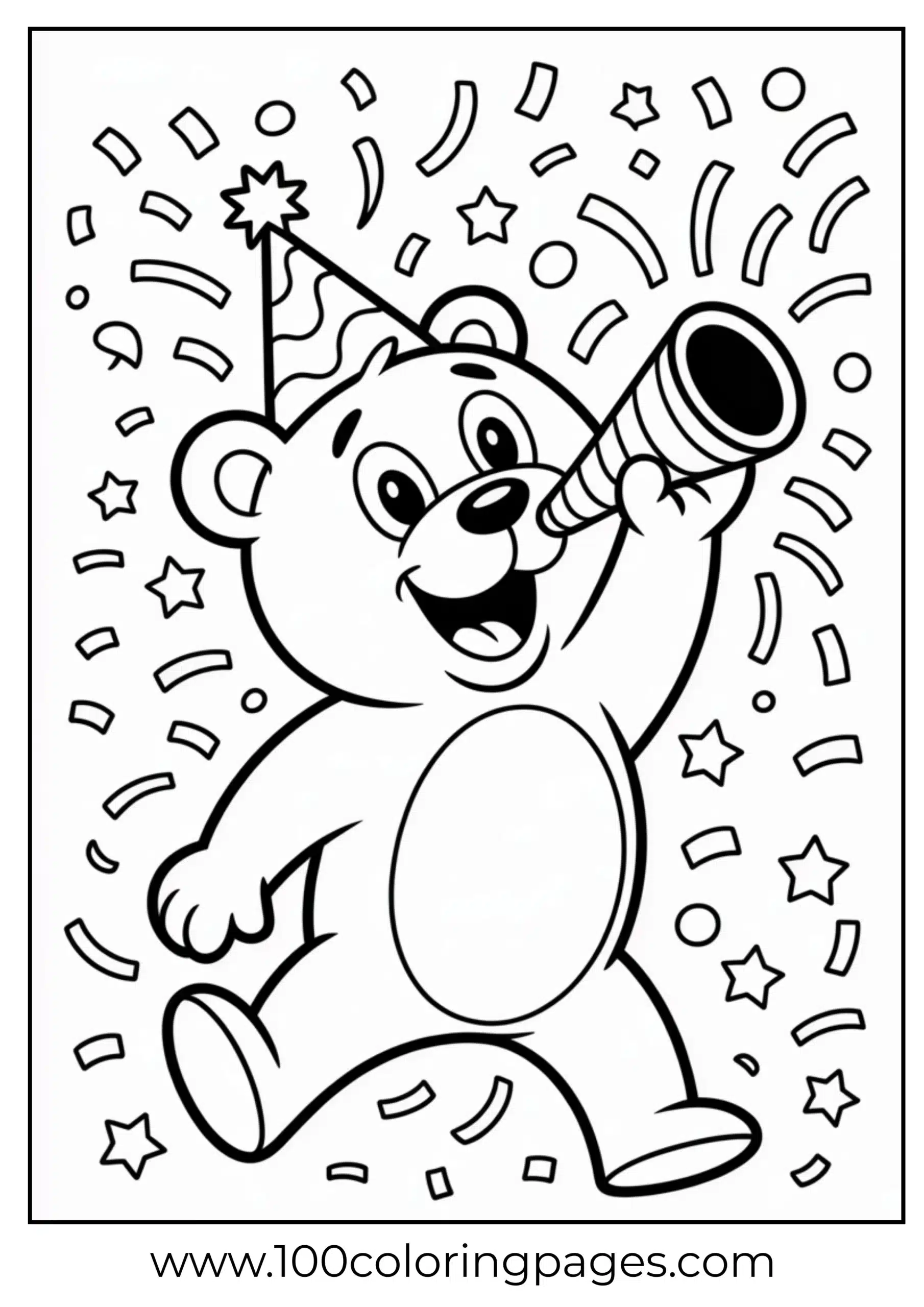 Funshine Bear celebrating coloring page