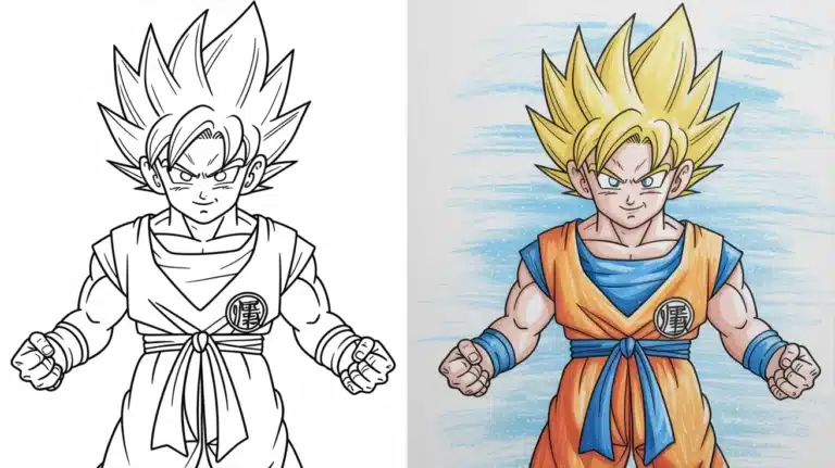 Goku coloring pages – printable Super Saiyan Goku for kids