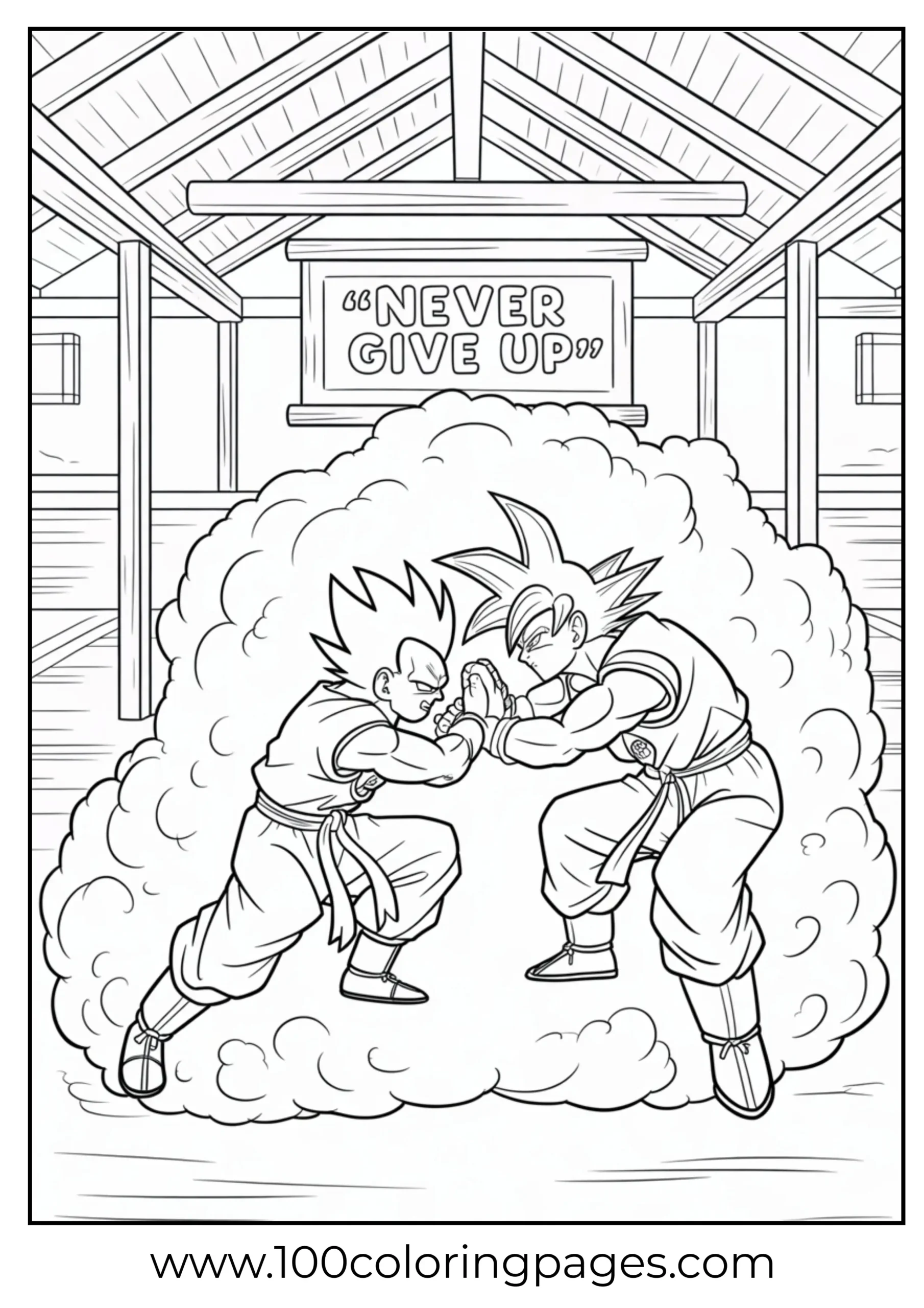 Goku sparring Piccolo coloring page