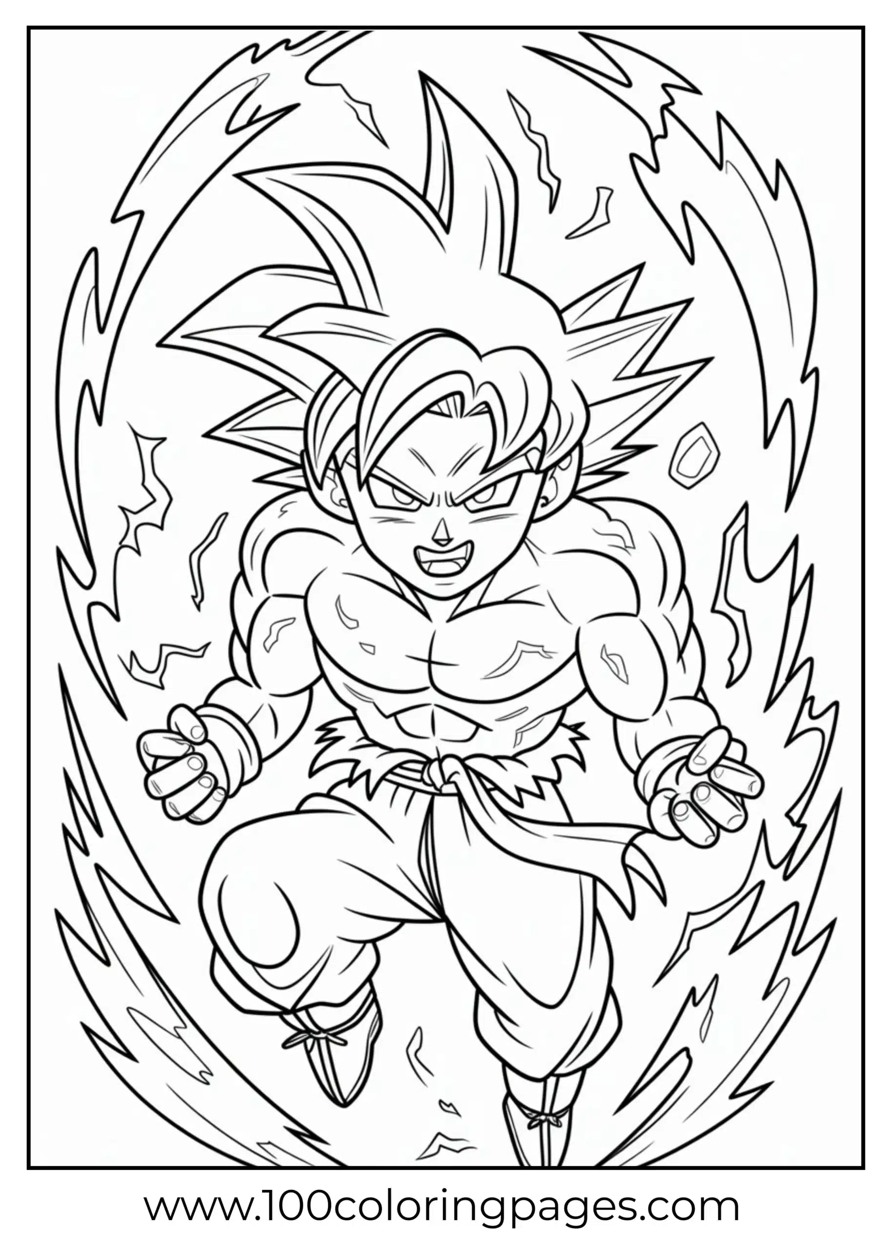 Ultra Instinct partial Goku coloring page