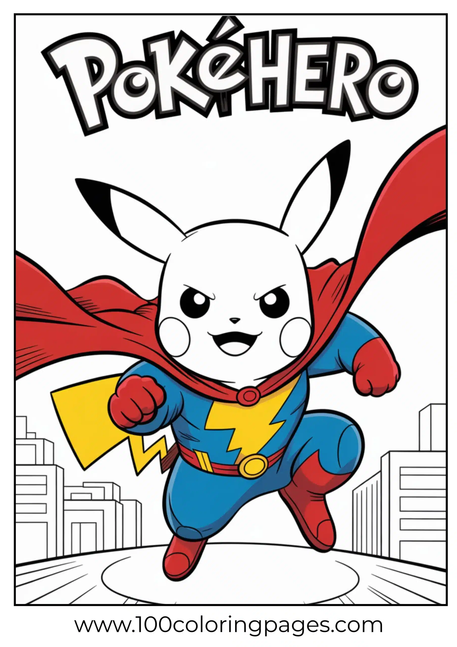 Super Pikachu in hero landing pose