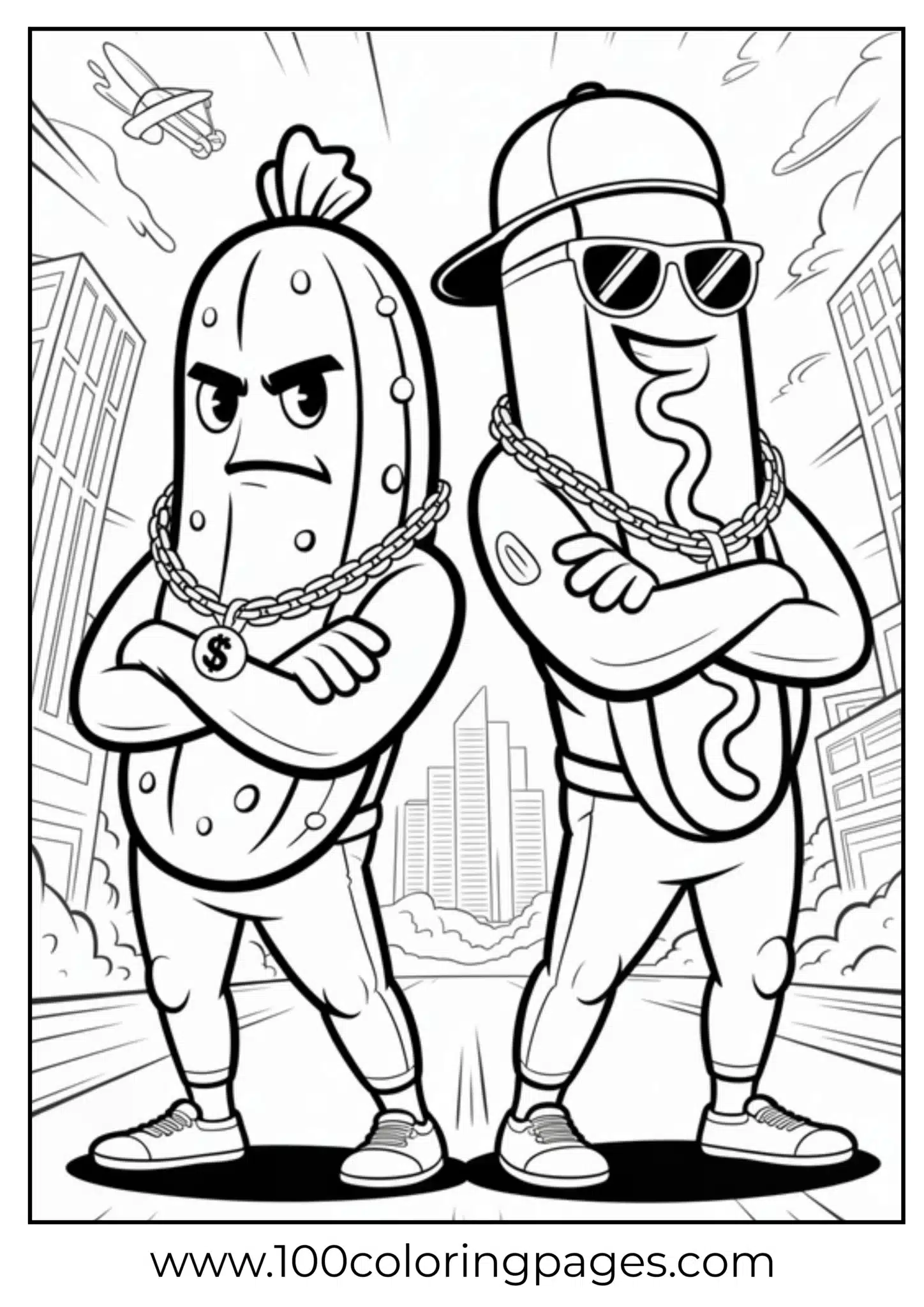 Cartoon pasta characters styled as hip hop artists