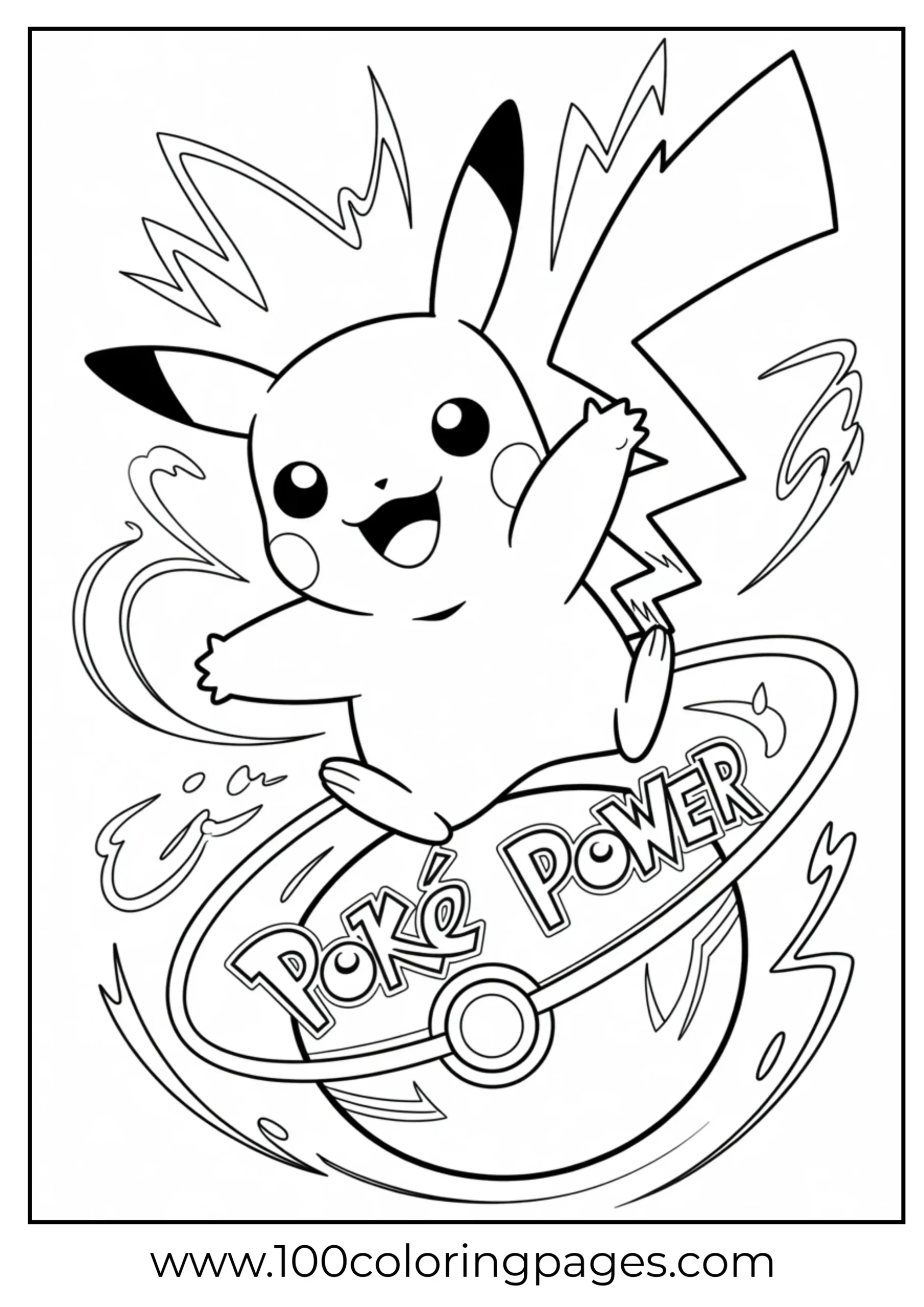 Pikachu leaping through ring with electricity