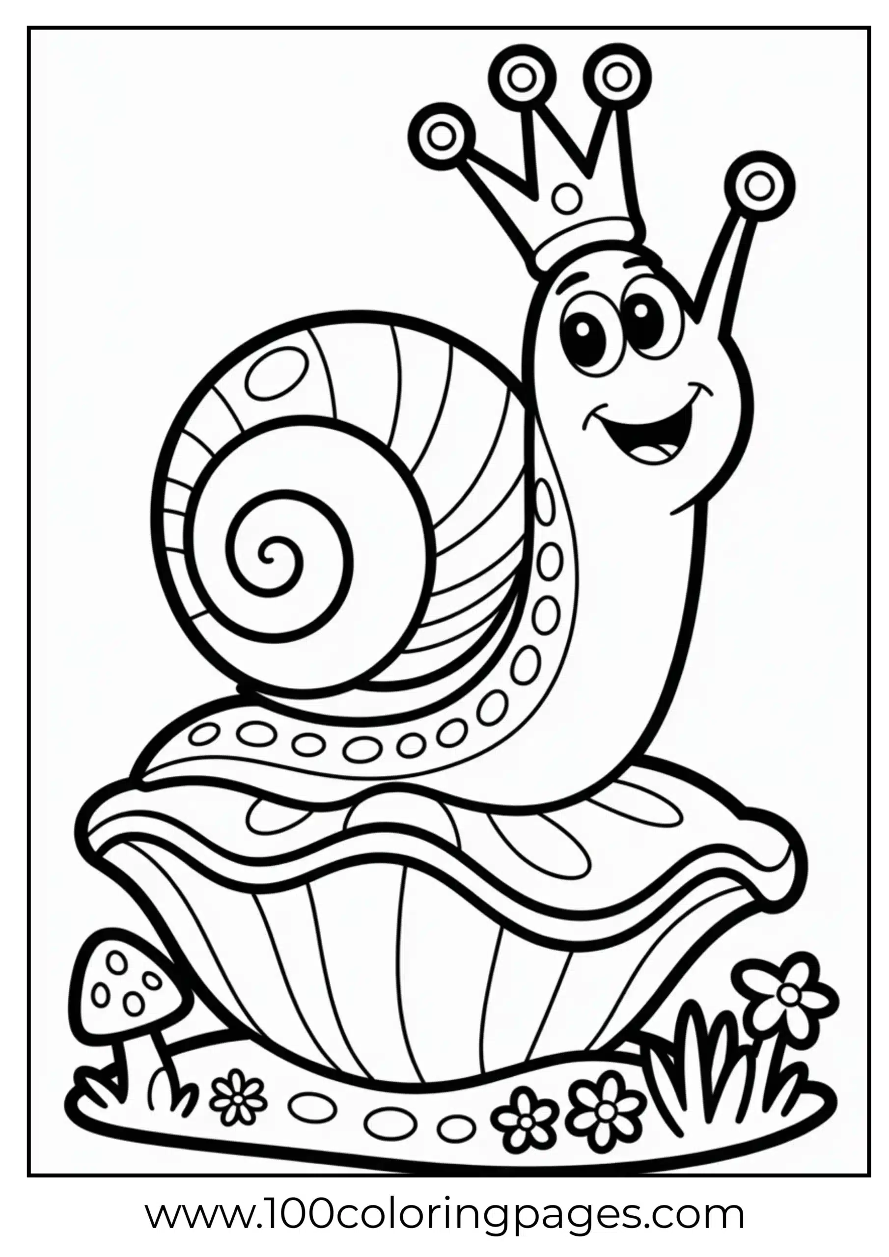 Gary sitting royally with crown and shell throne