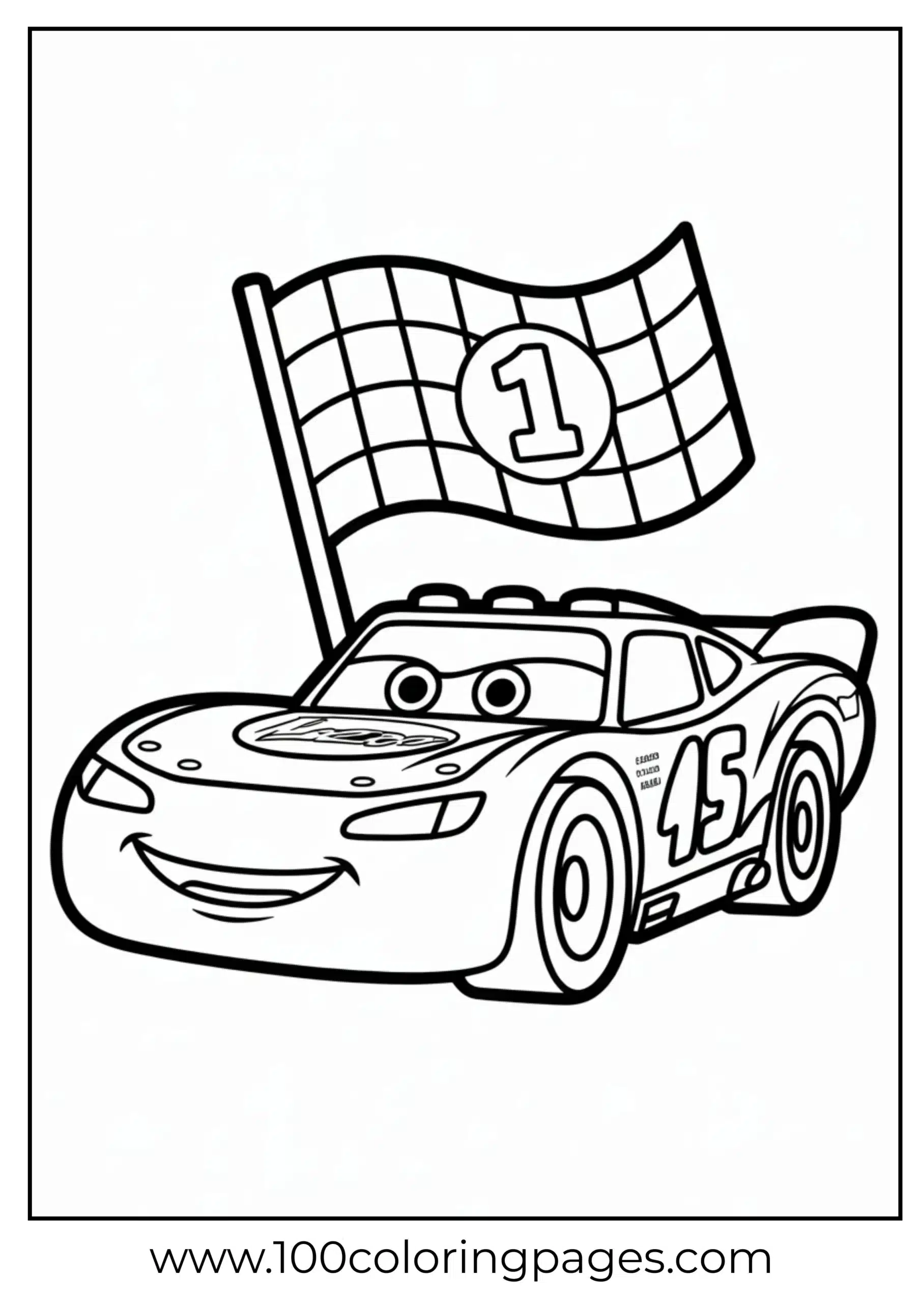 Lego style Lightning McQueen coloring page