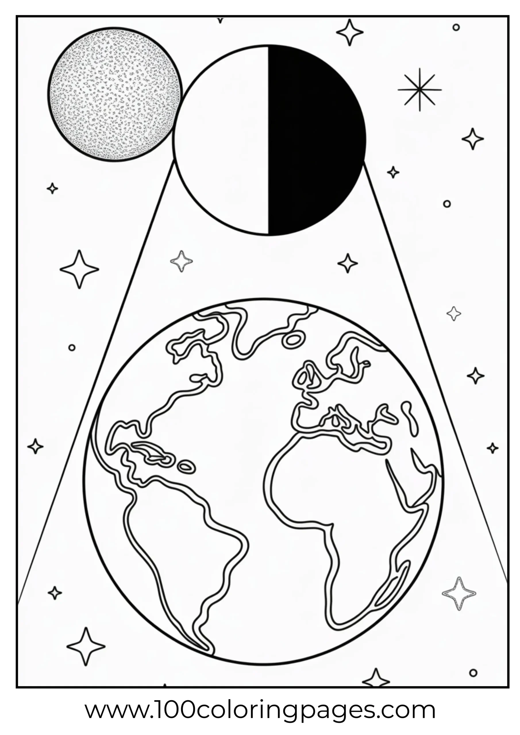 Lunar eclipse coloring page