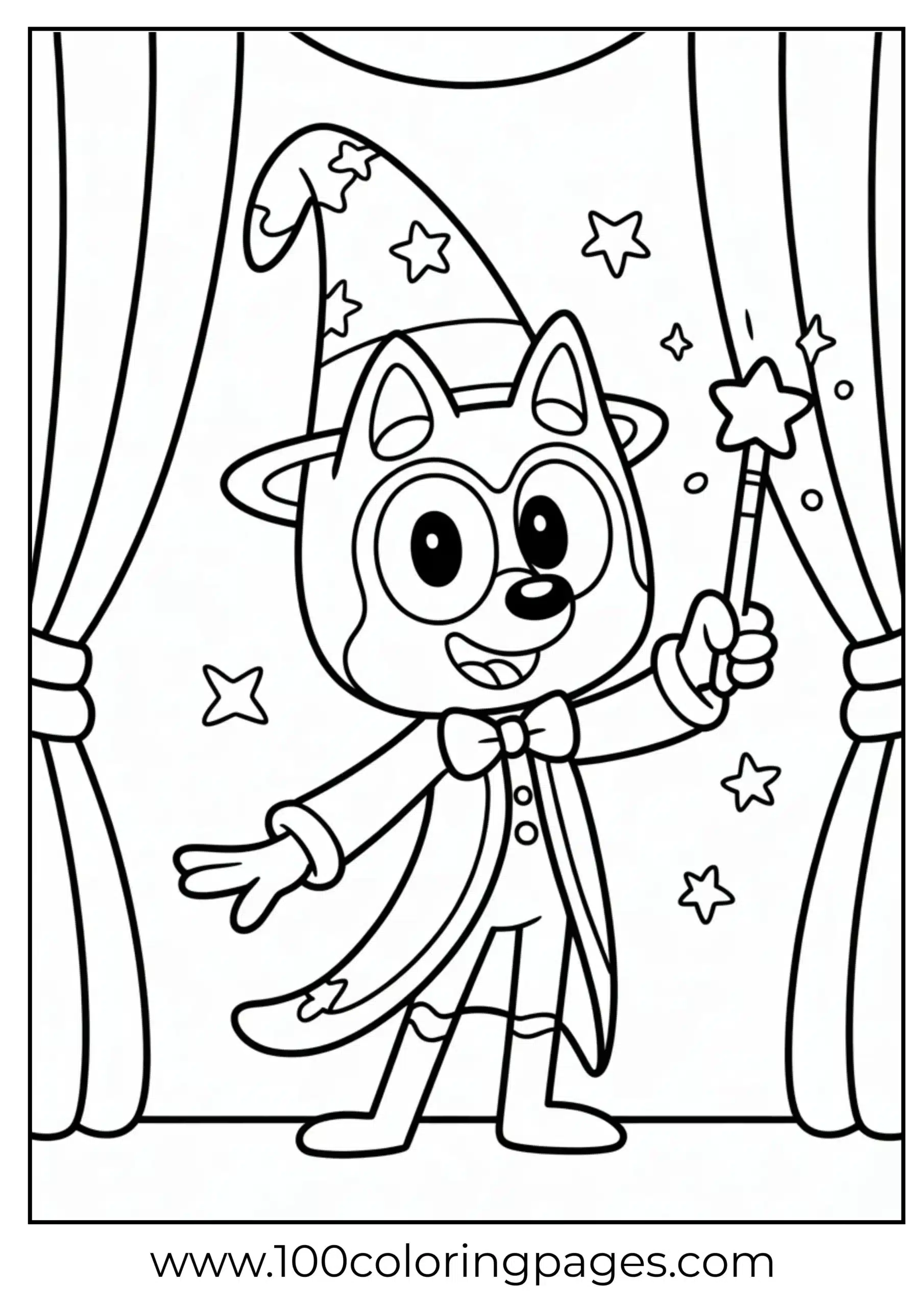 Bluey magician coloring page