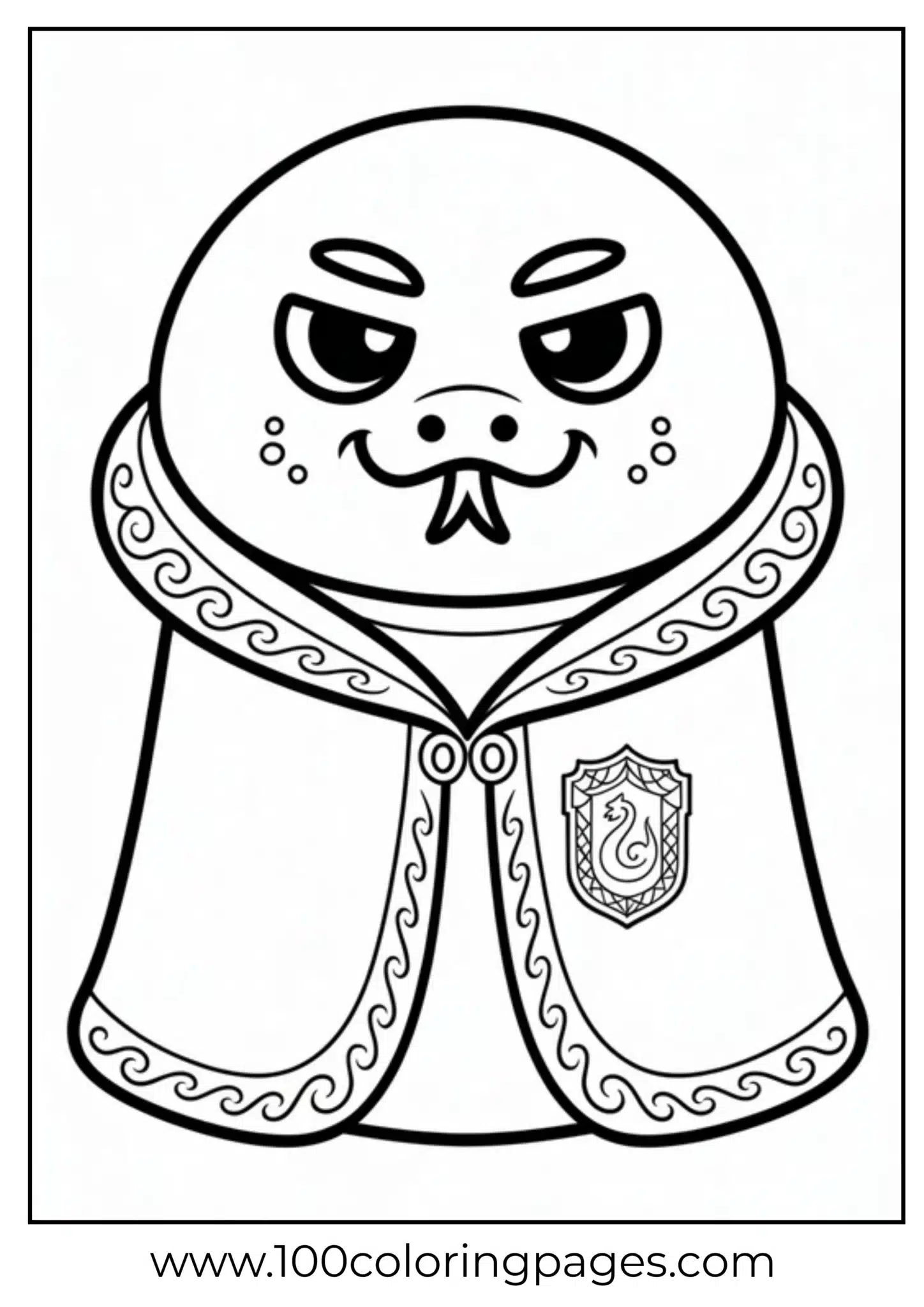 Cartoon seal in a knight's cloak with an emblem
