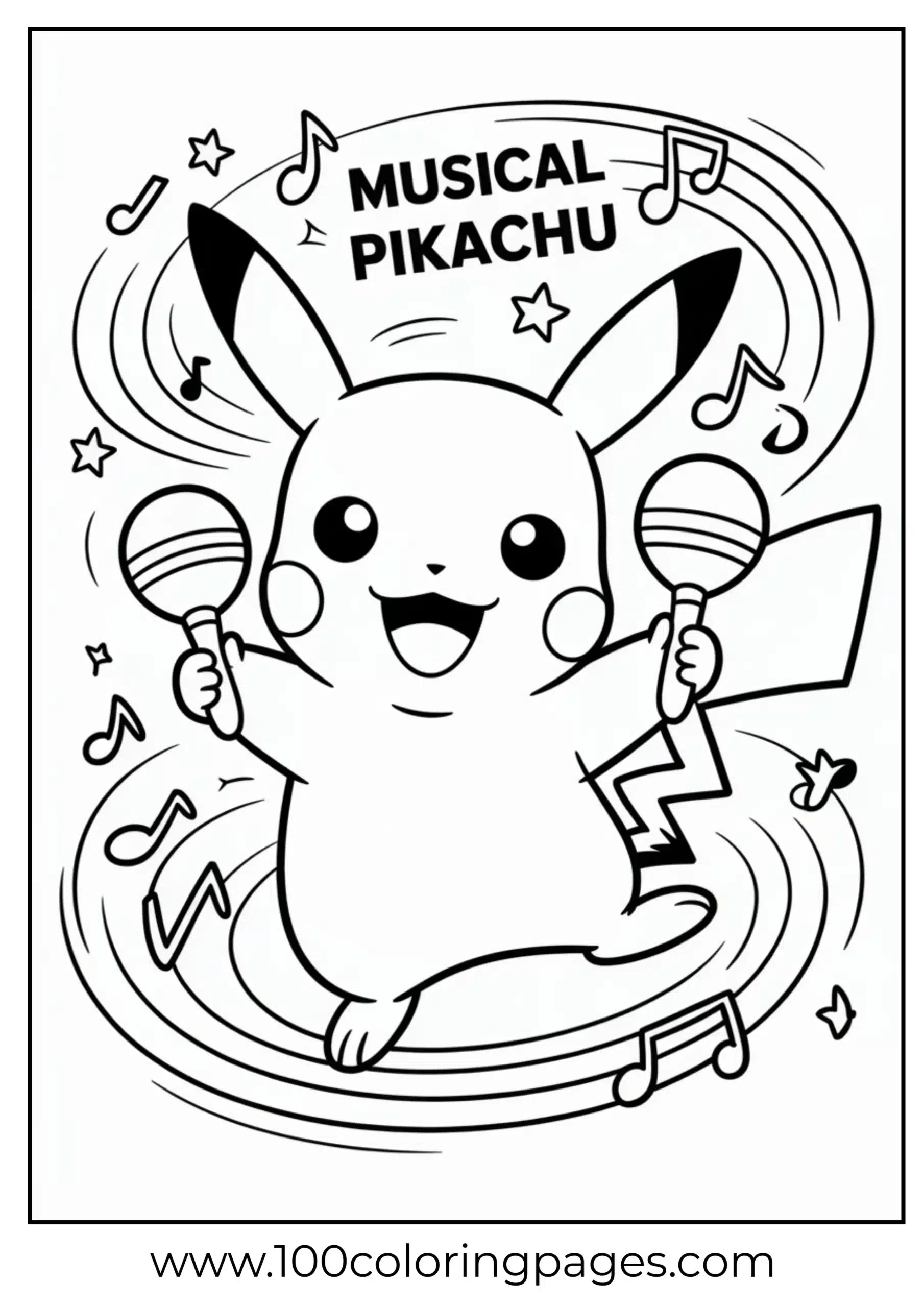Pikachu shaking maracas and dancing