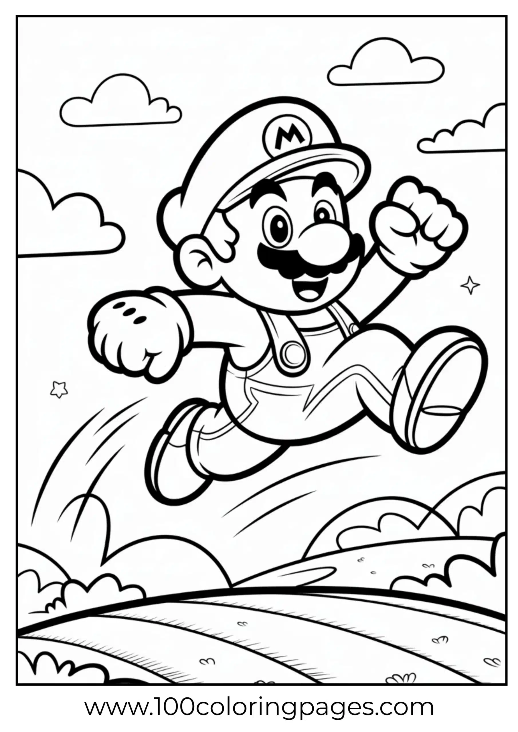 Mario doing a backflip in a black-and-white action scene
