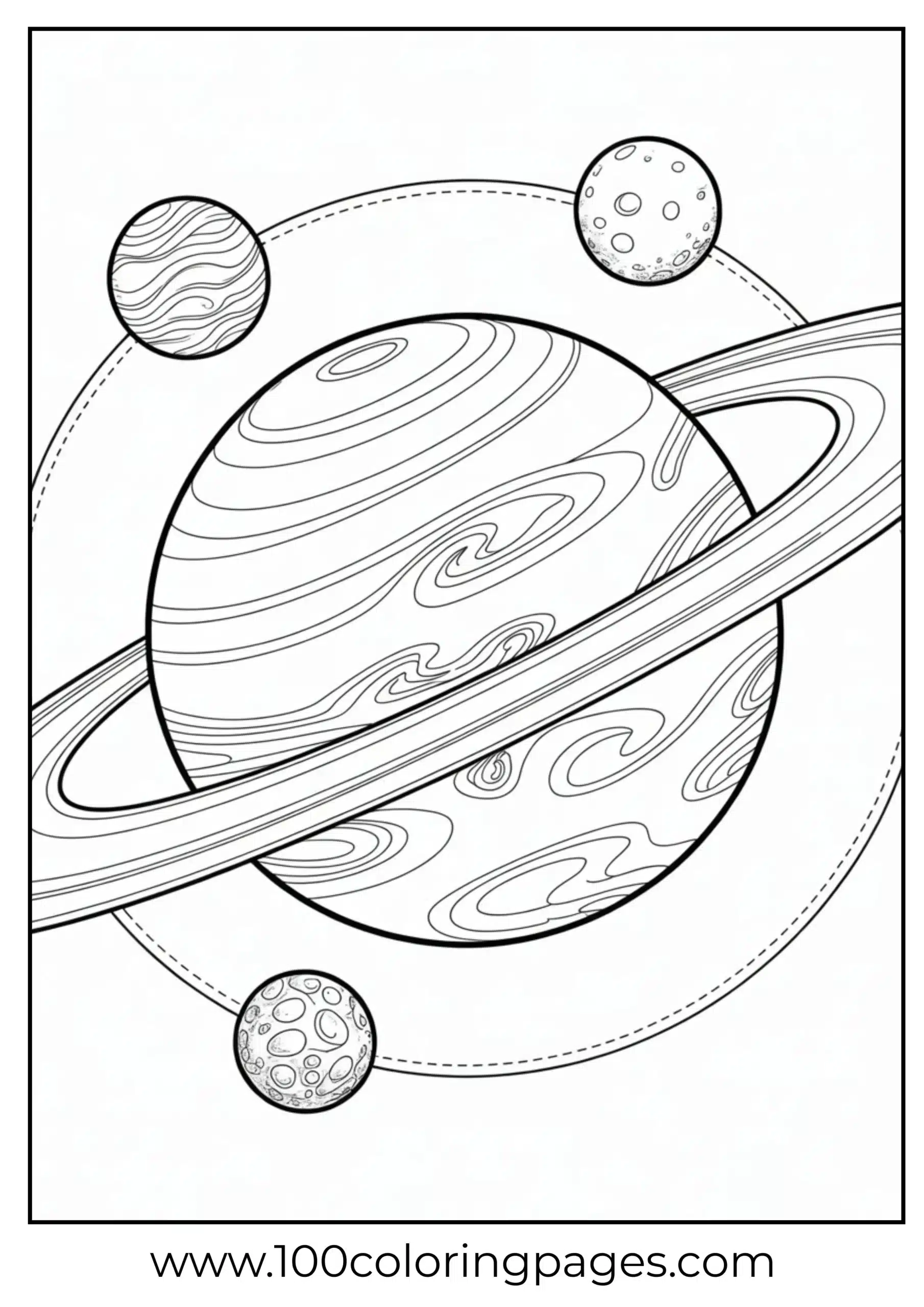 Neptune with clouds coloring page