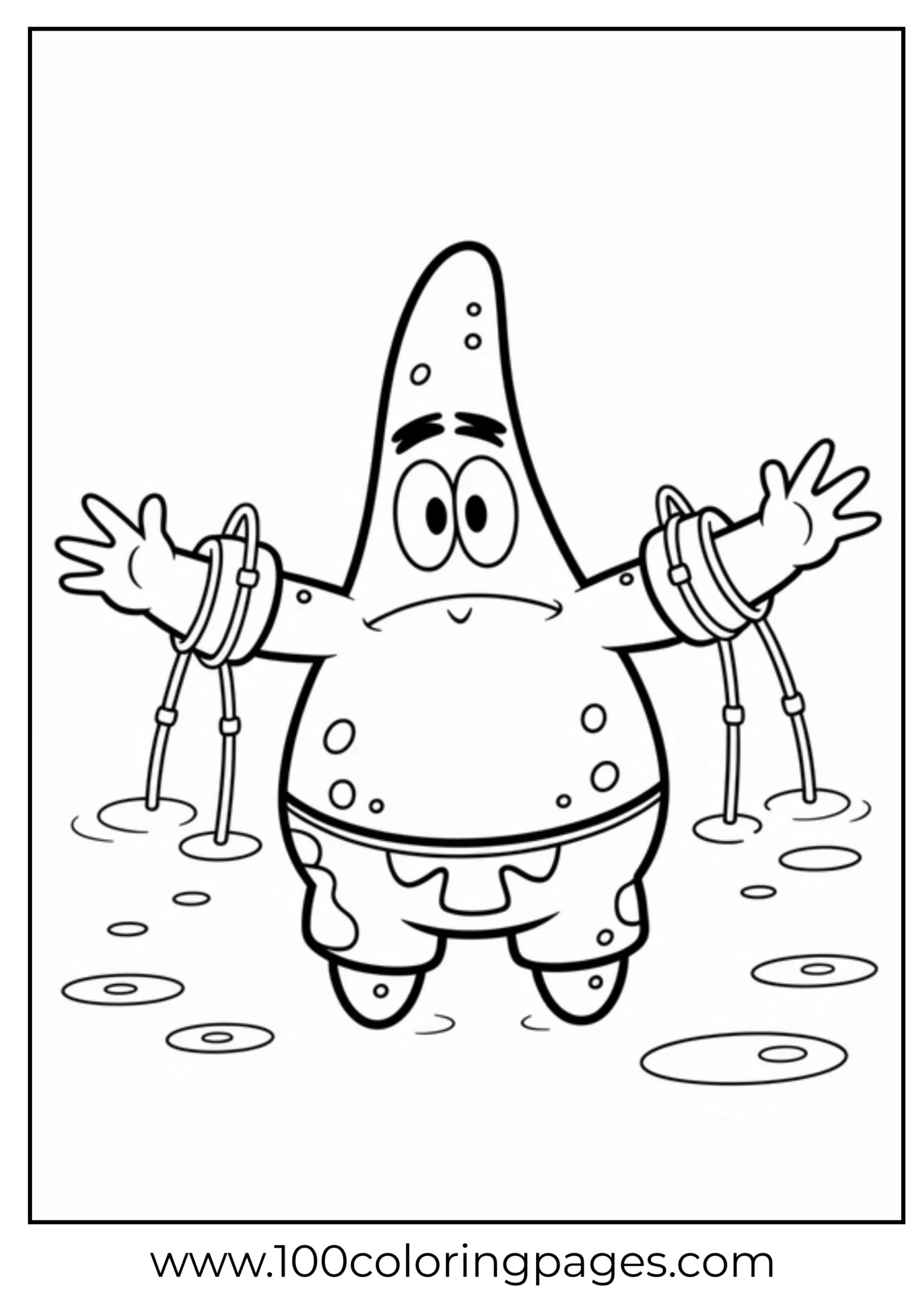 Patrick Star cartoon character standing on crutches
