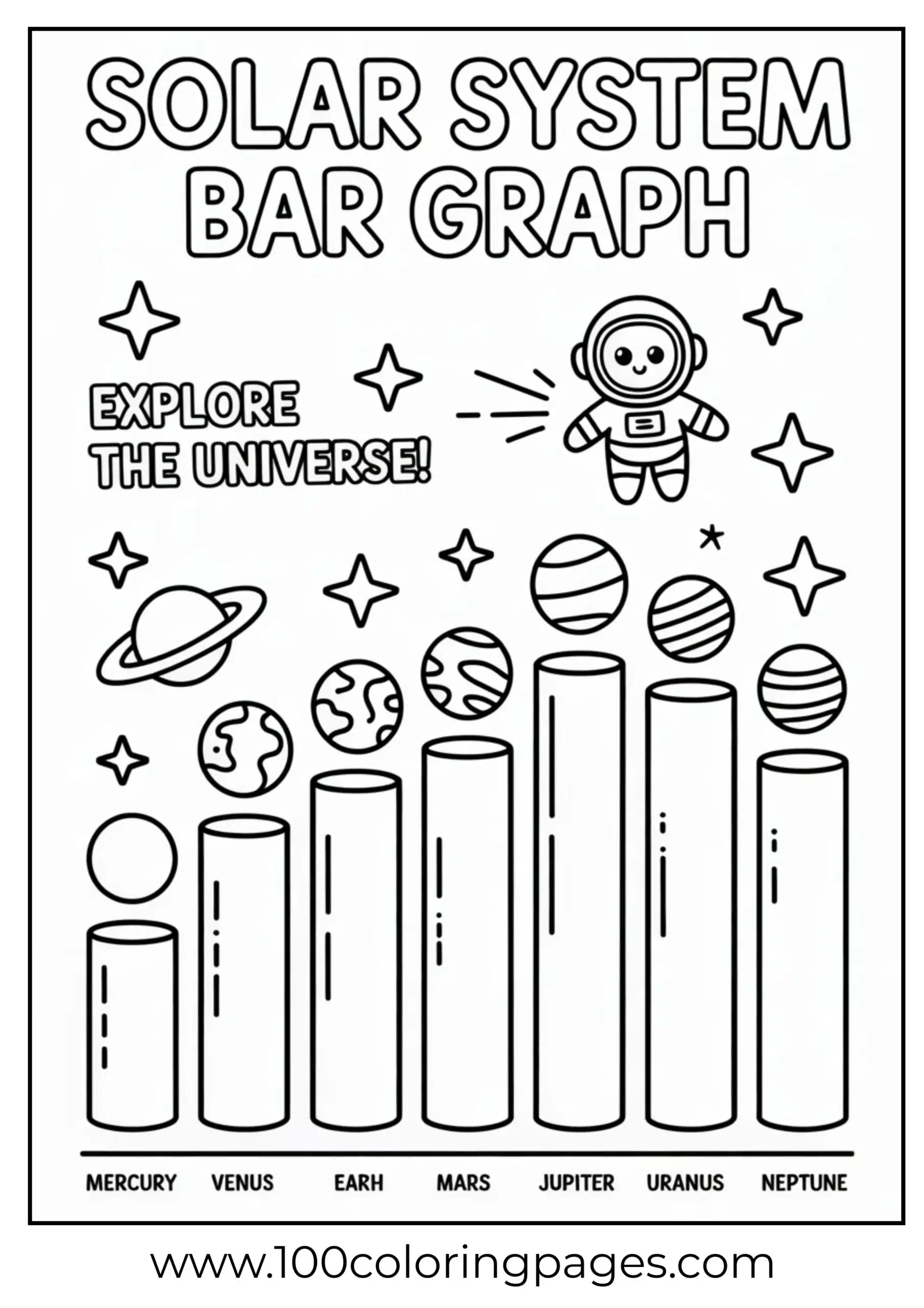 Planet bar chart coloring page