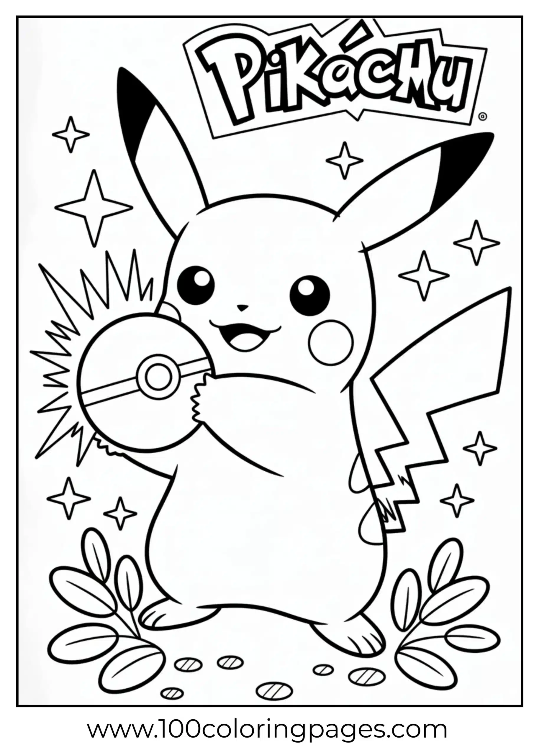 Pikachu holding Pokéball with sparks