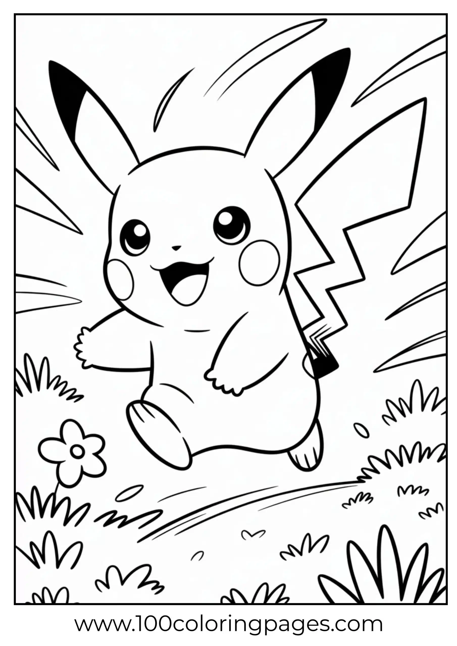 Pikachu running with motion lines