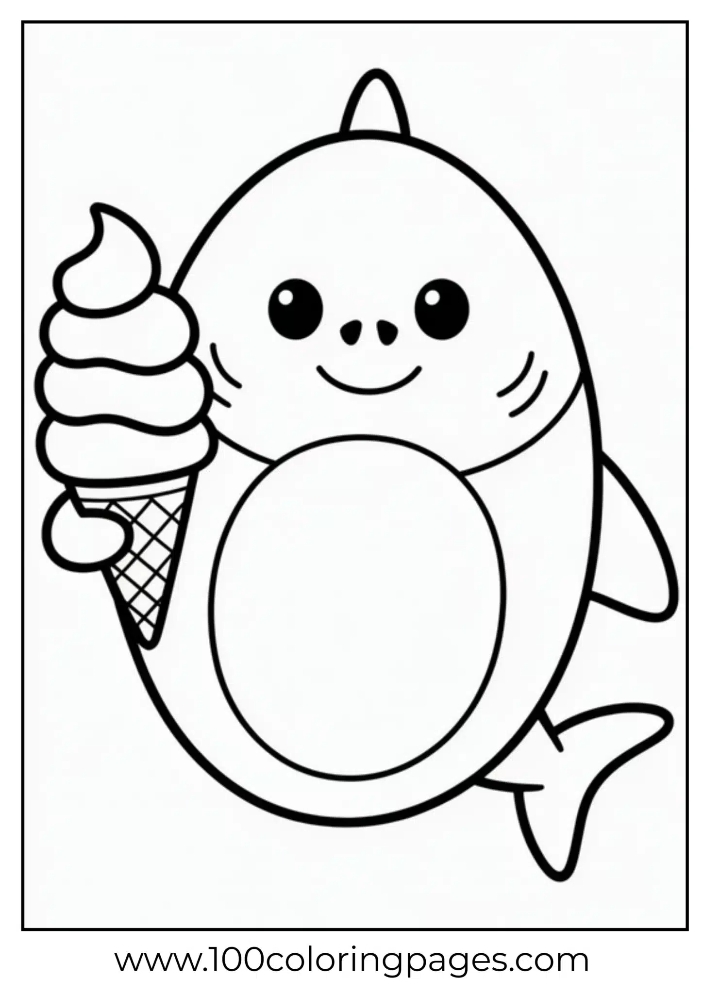 Cute smiling seal holding a delicious ice cream cone