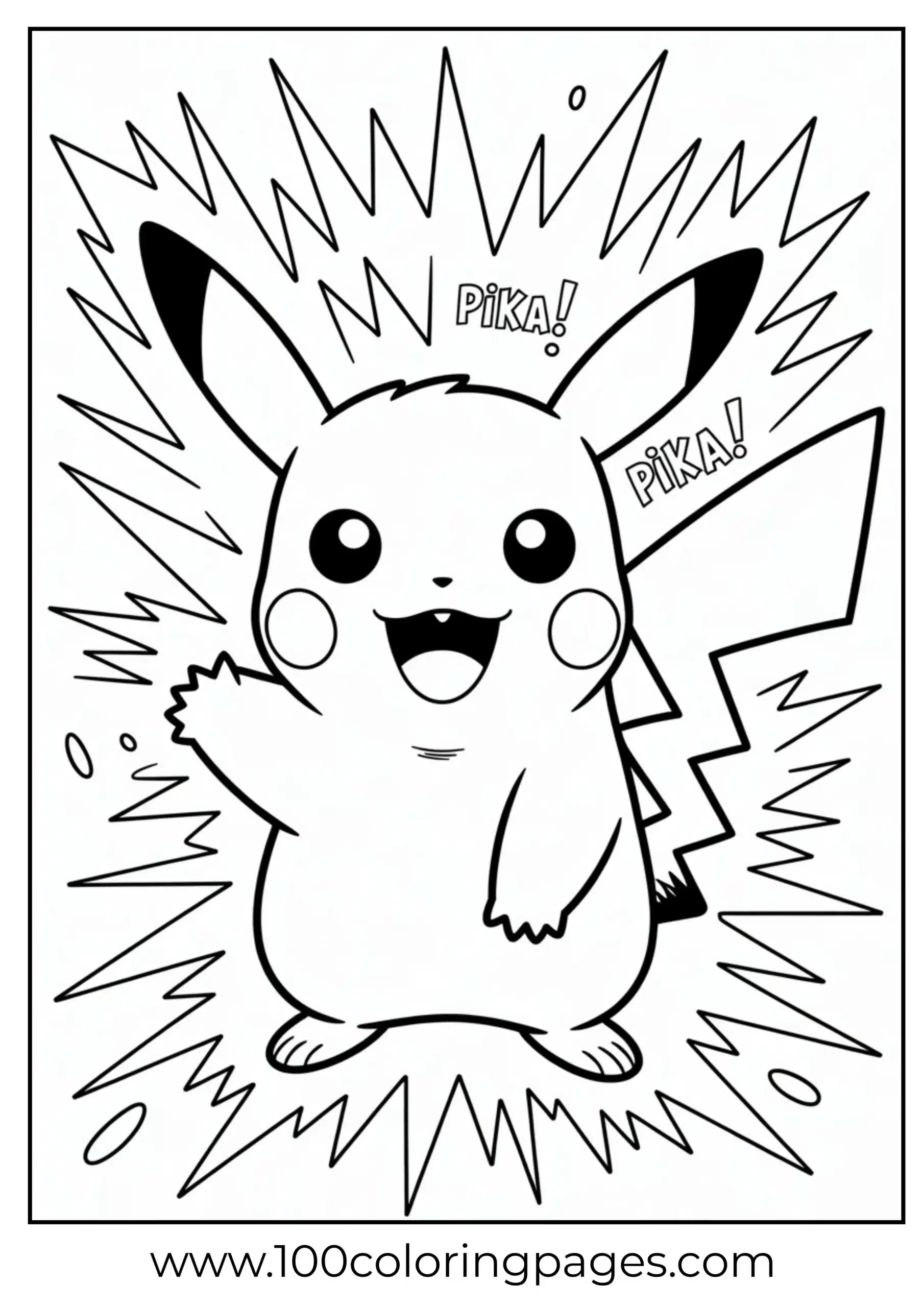 Pikachu with static electric hair and wide eyes