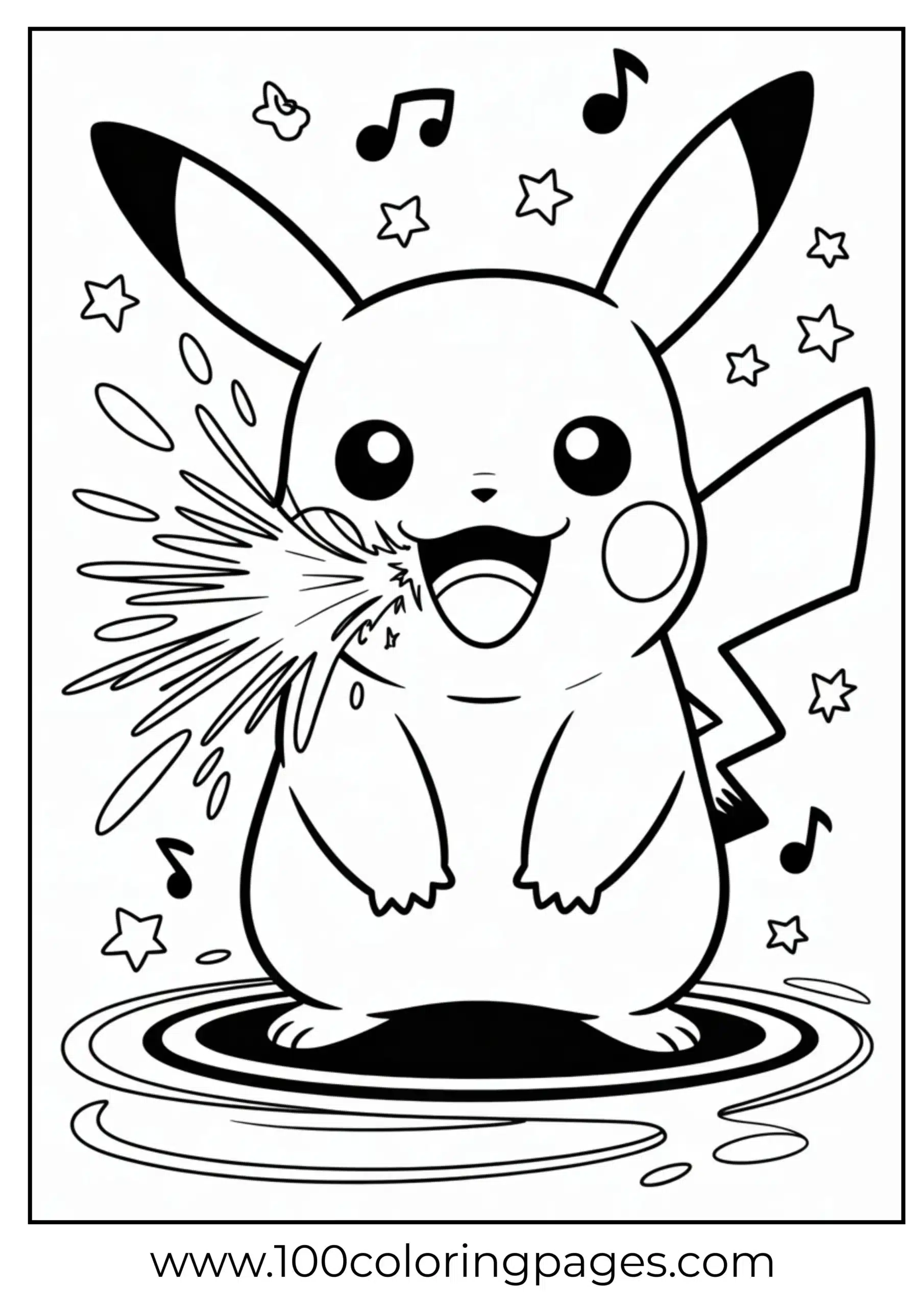 Pikachu sneezing with lightning burst