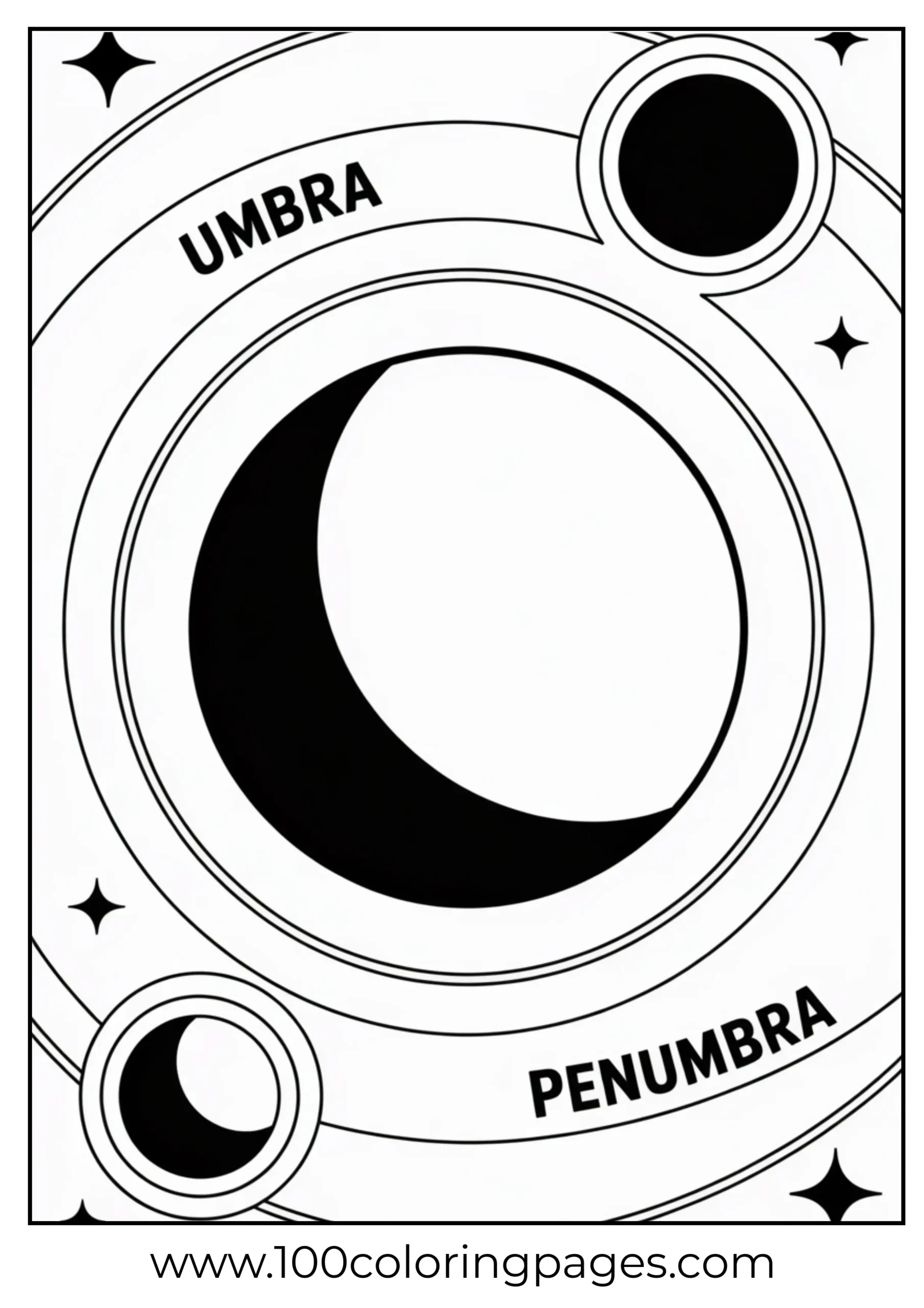 Solar eclipse coloring page