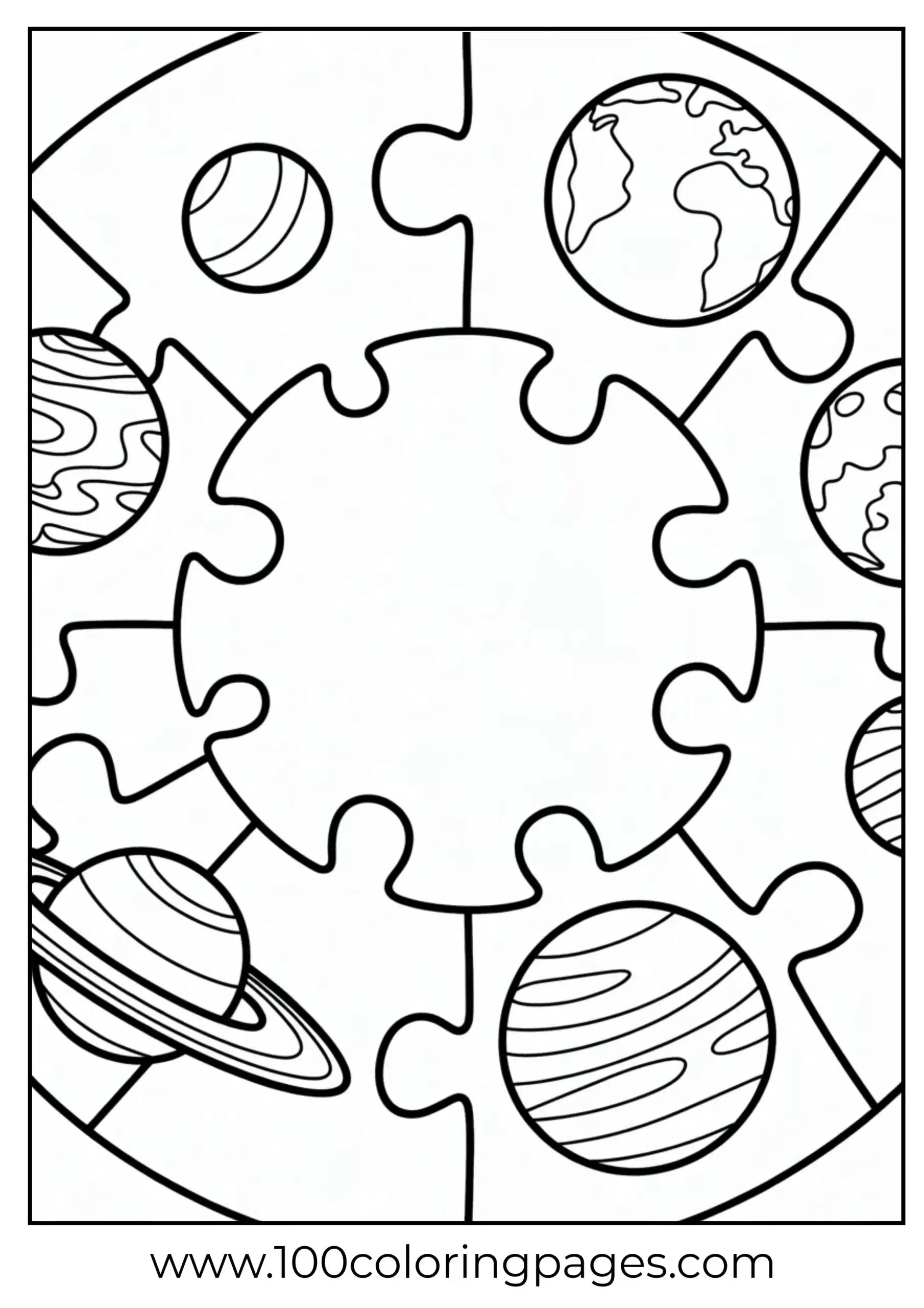 Solar puzzle coloring page