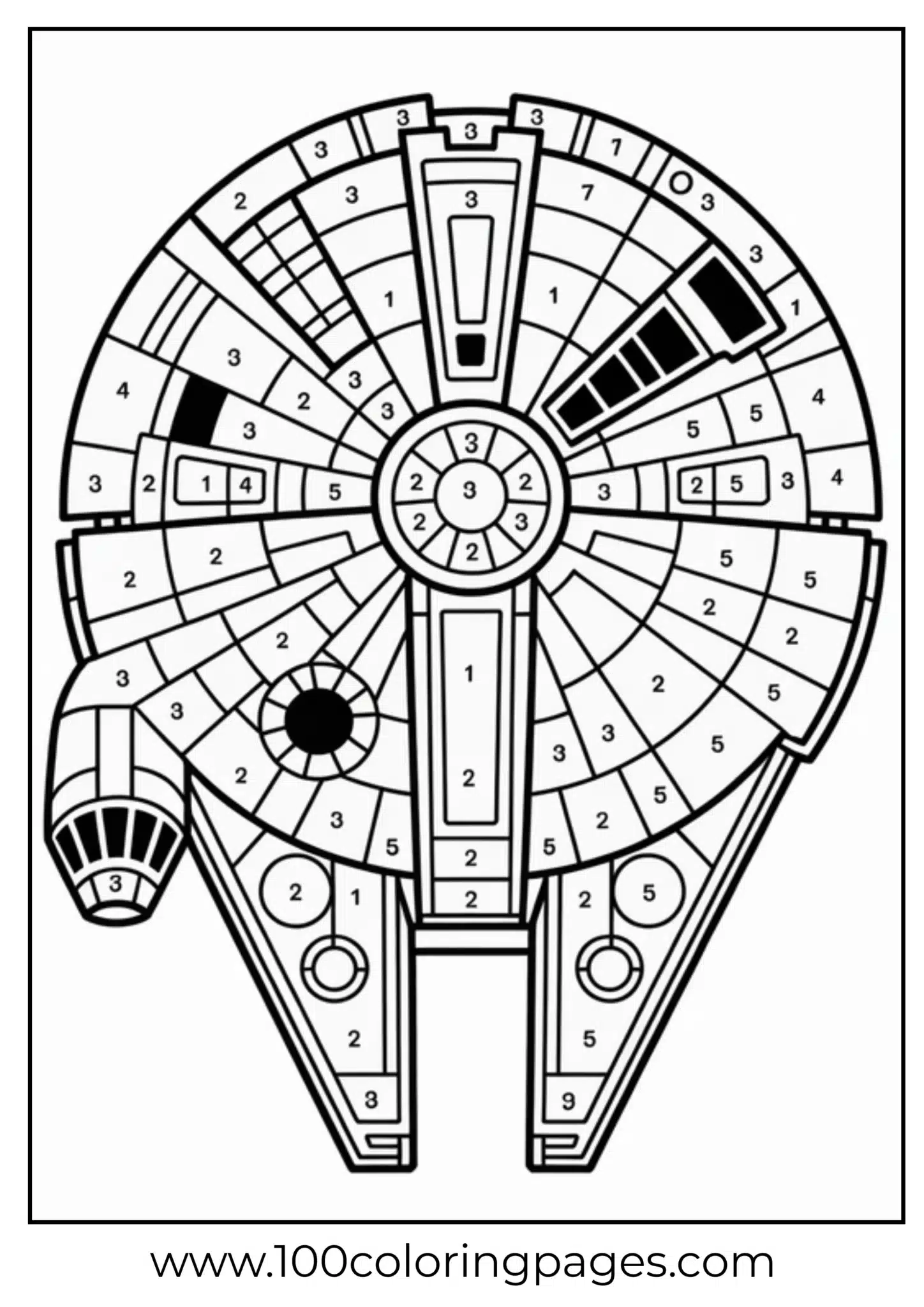 Spaceship control panel outline for coloring