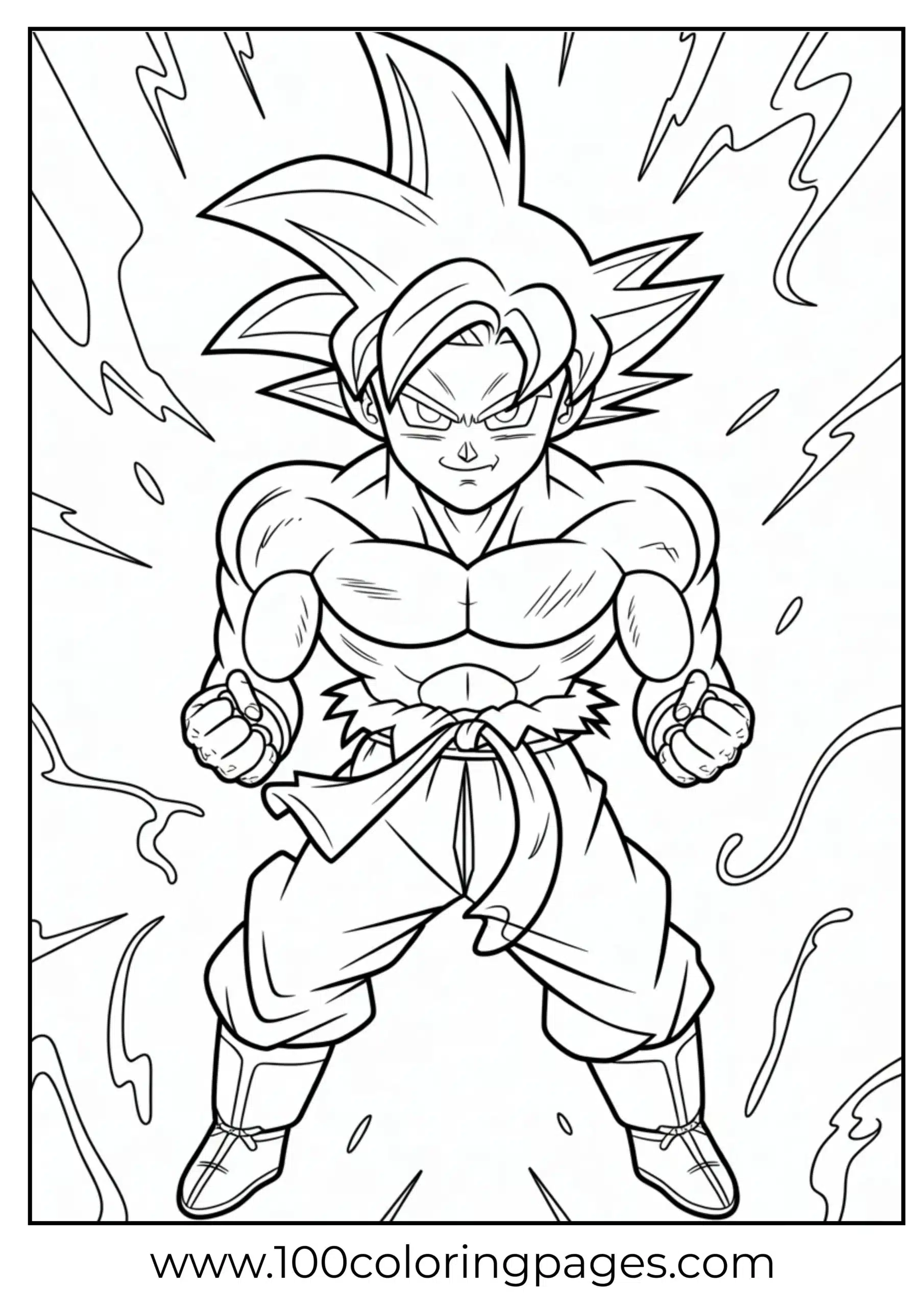 Goku Ultra Instinct form coloring page