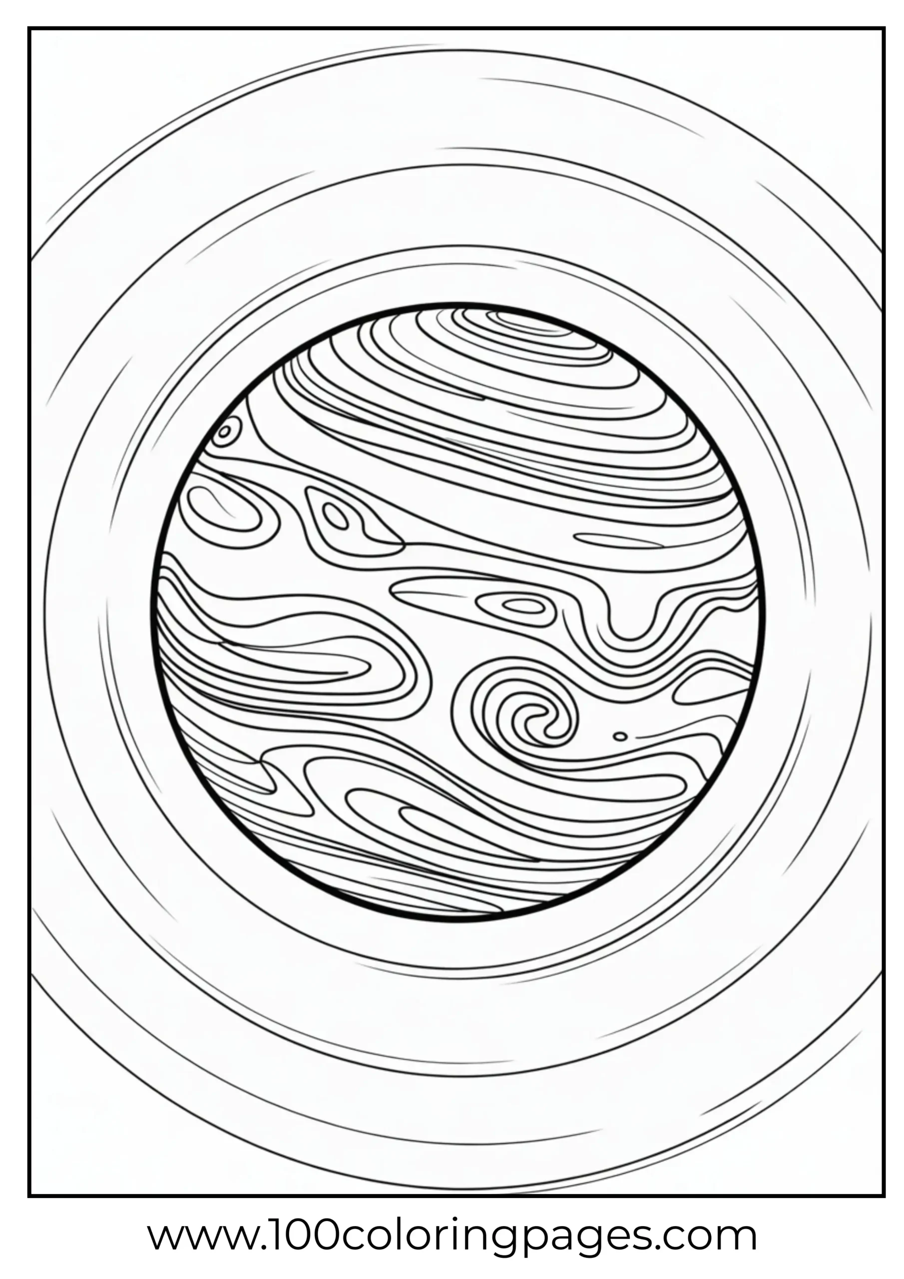 Venus swirling pattern coloring page