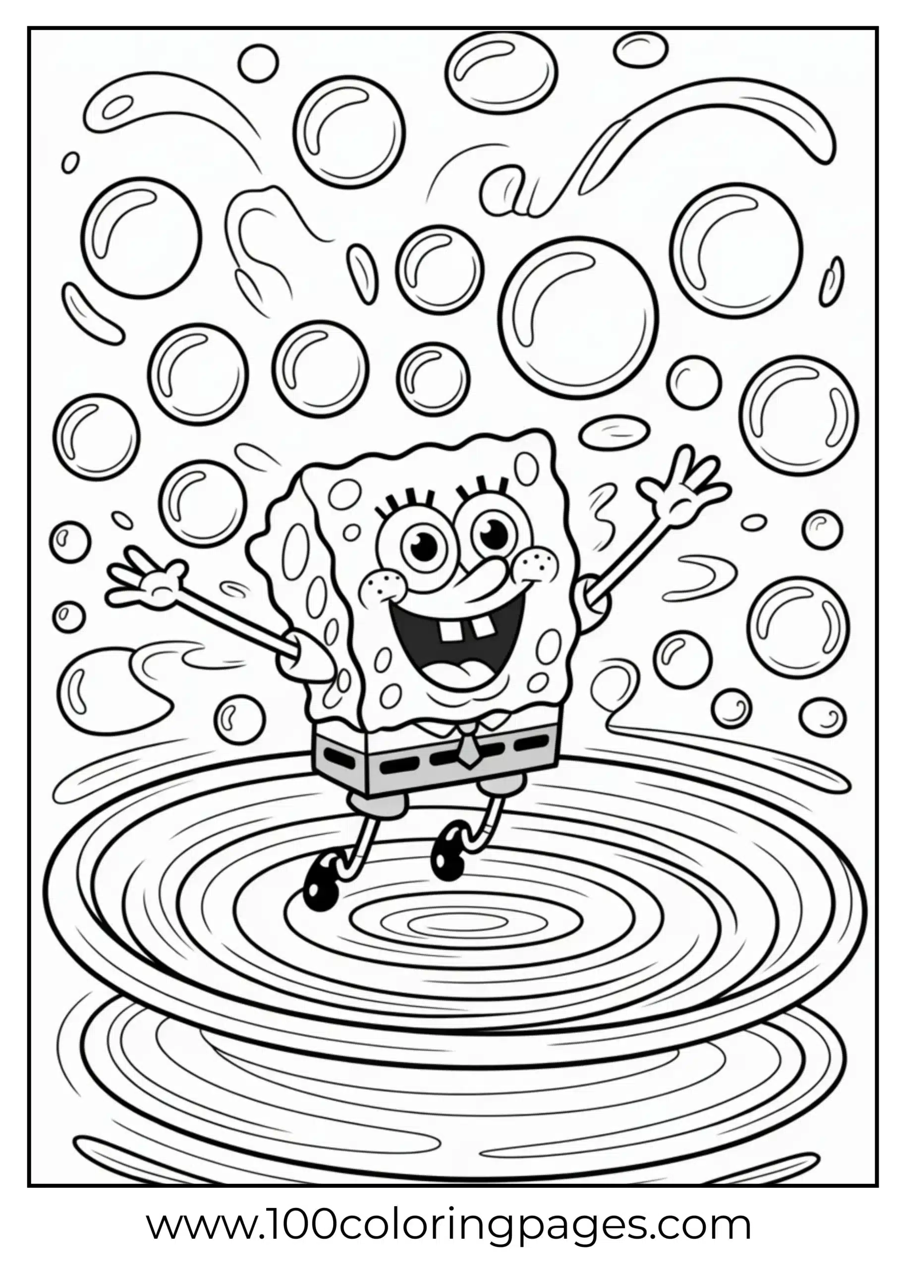 SpongeBob in bubbly swirl underwater