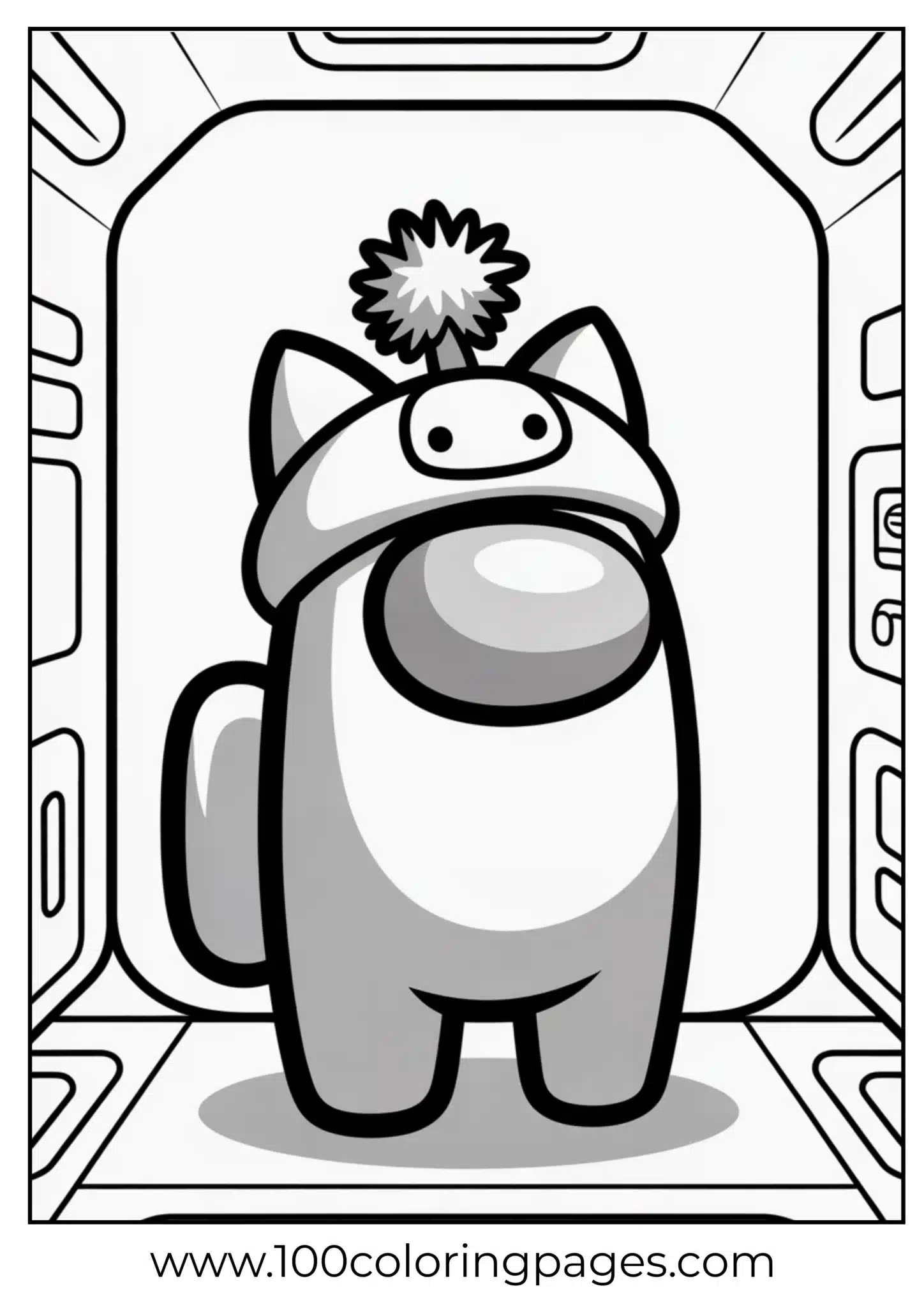 impostor crewmate wearing cat-themed hat