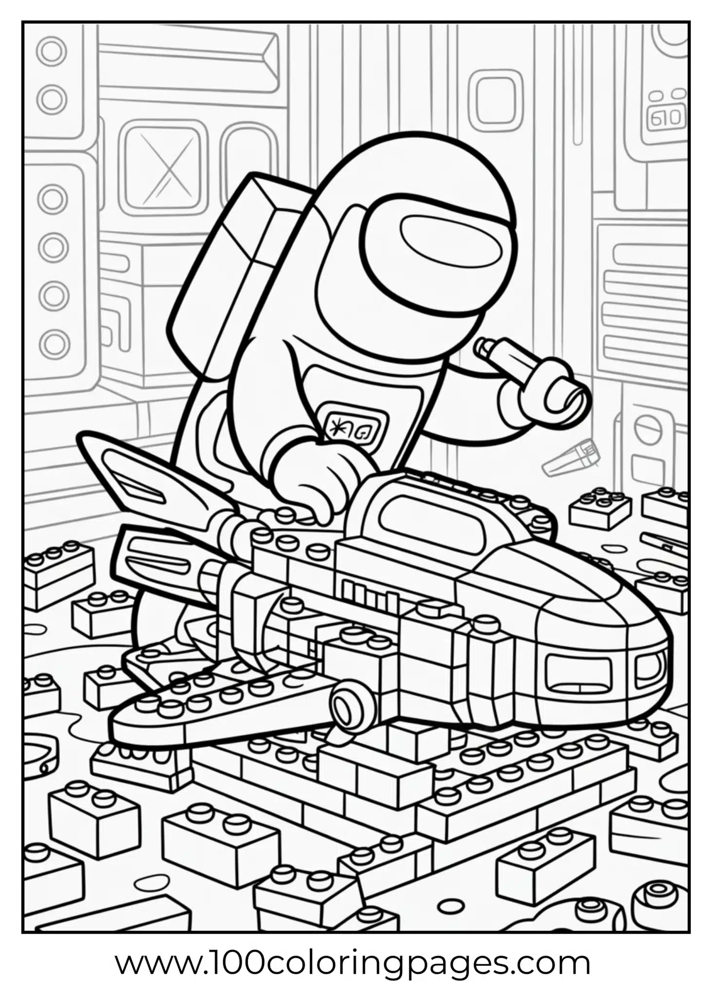 crewmate with bricks on floor