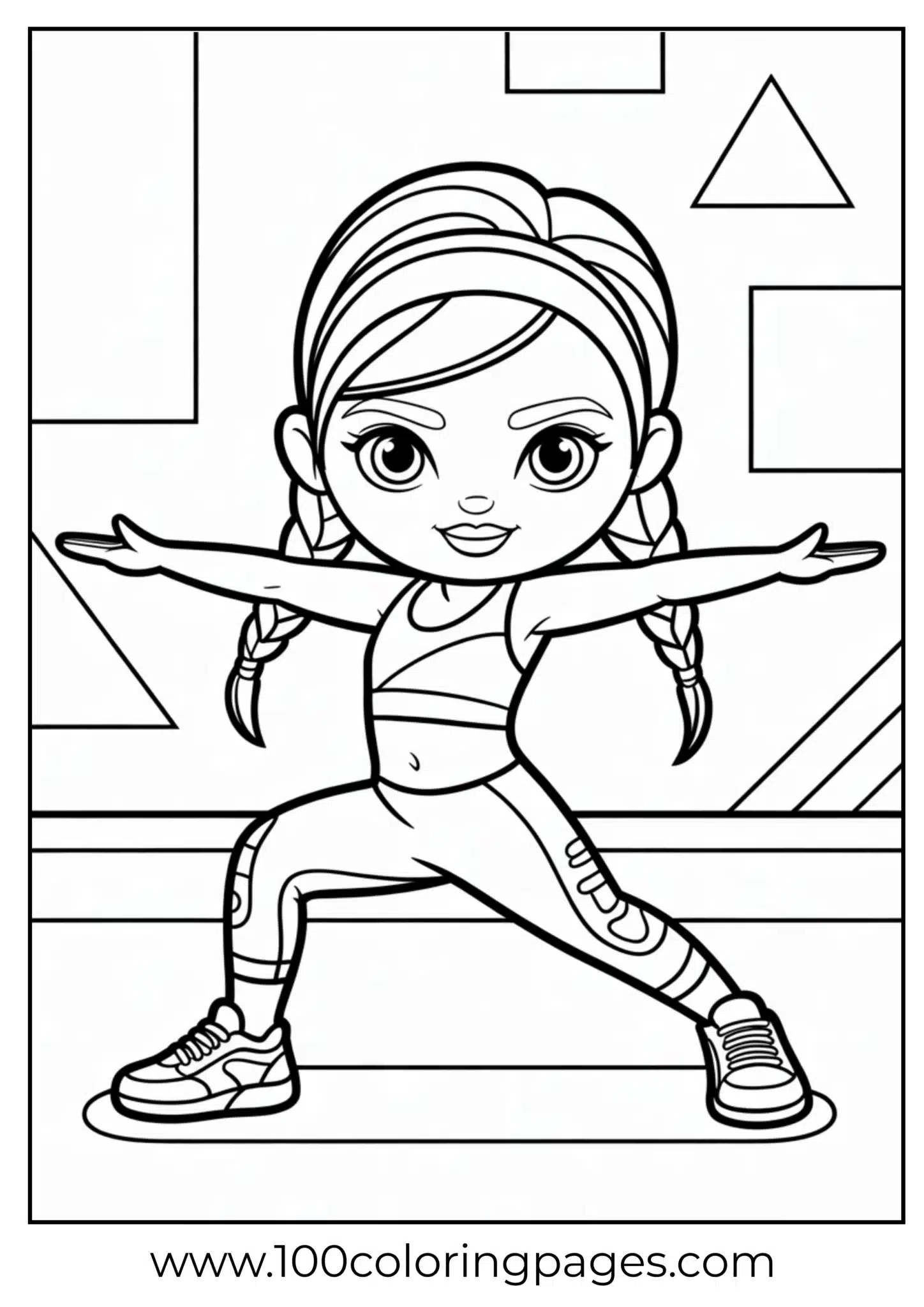 Bratz doing yoga pose coloring page