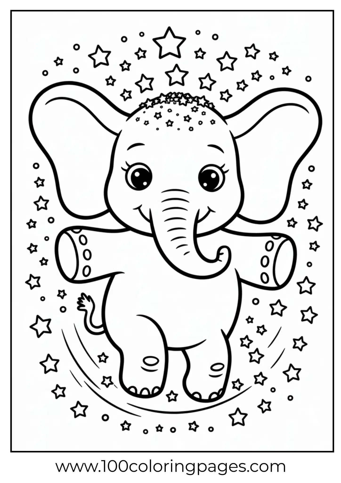 elephant with stars and angelic wings