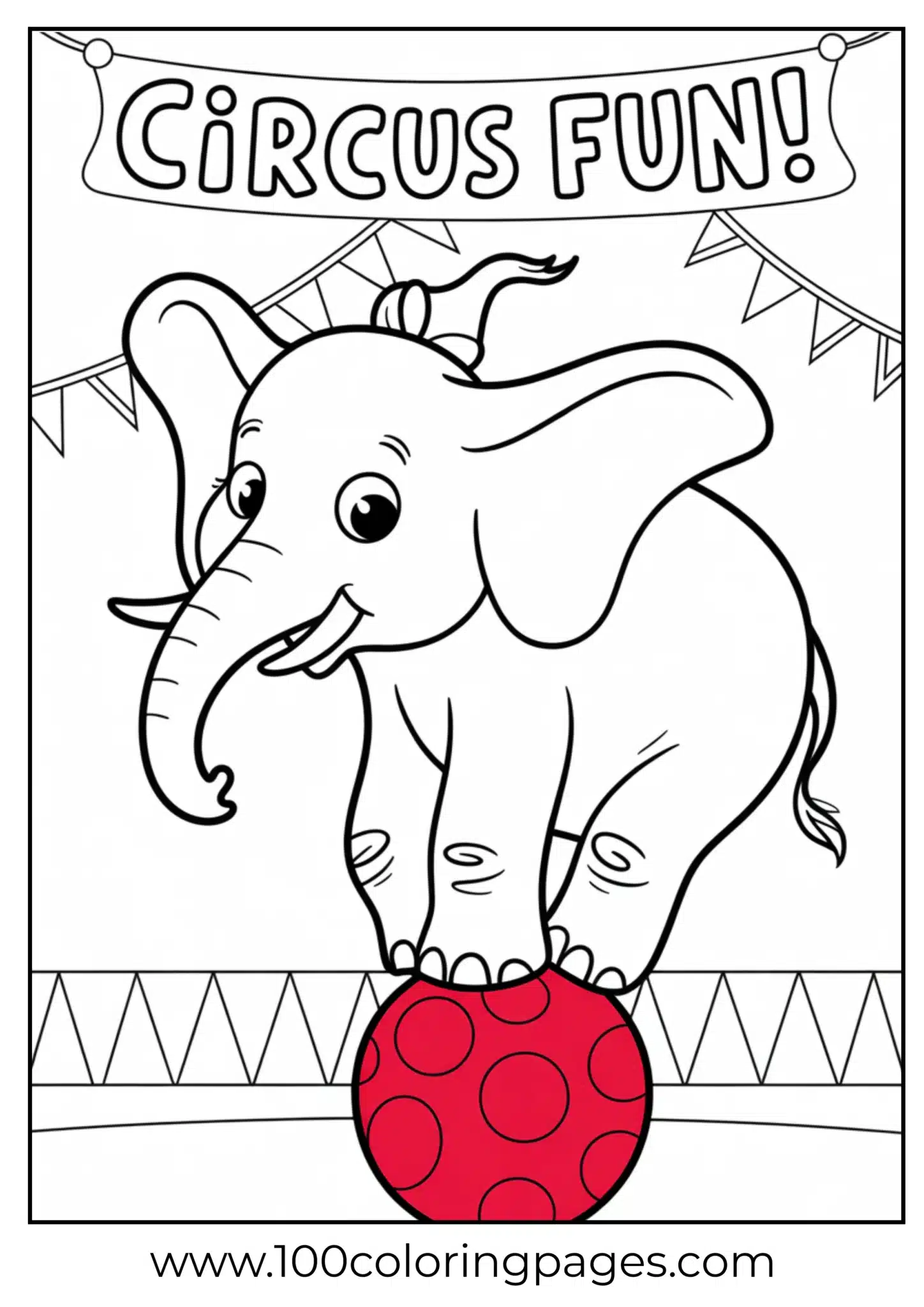 elephant standing on large ball in pose