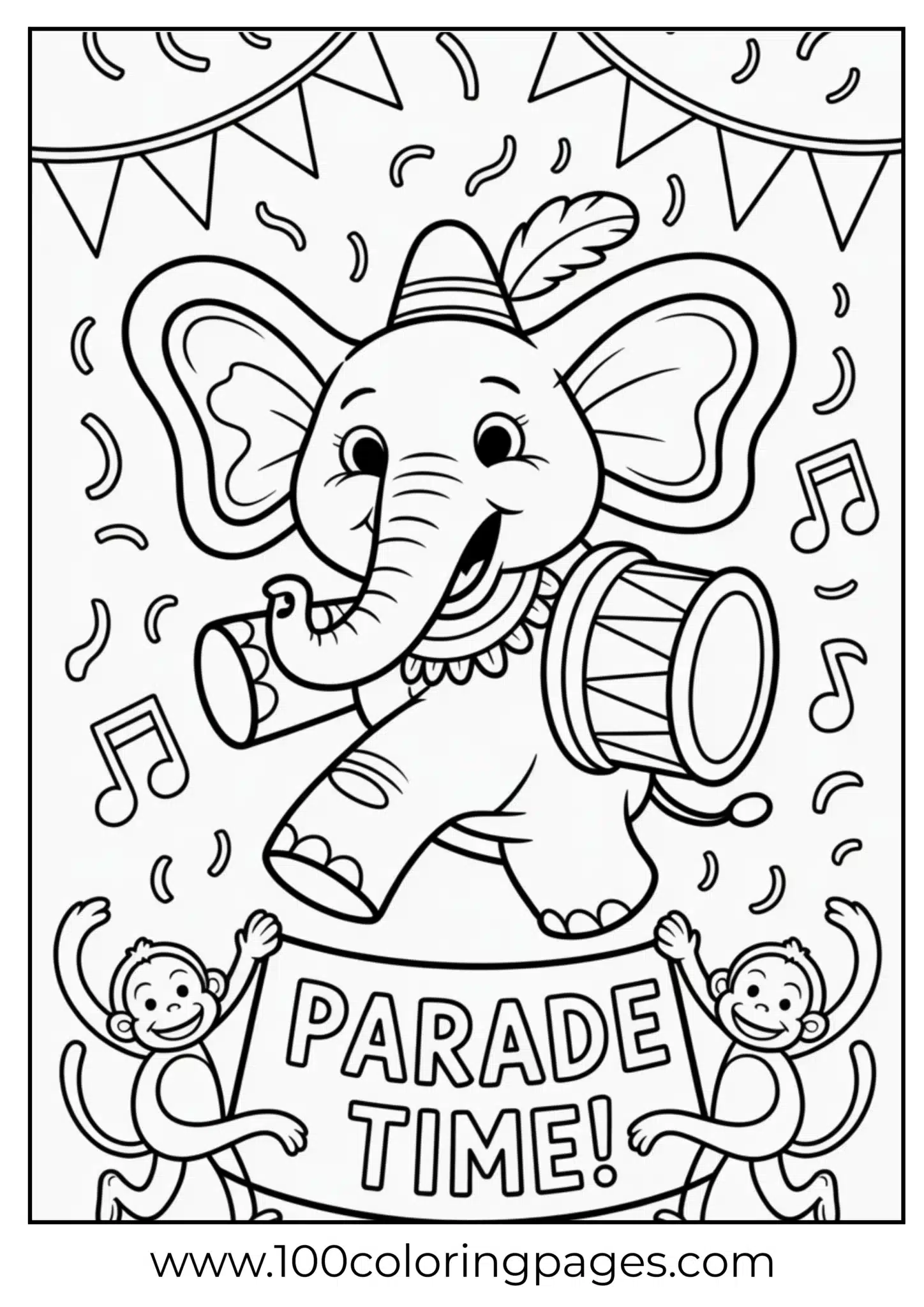 elephant drumming in parade with costume