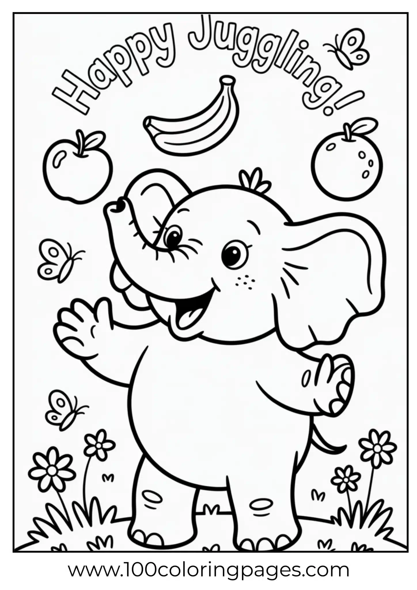 elephant balancing fruit in air