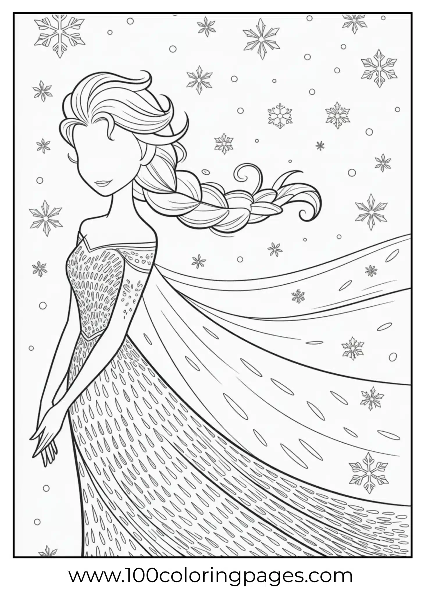 Elsa in stylized sequin gown outline