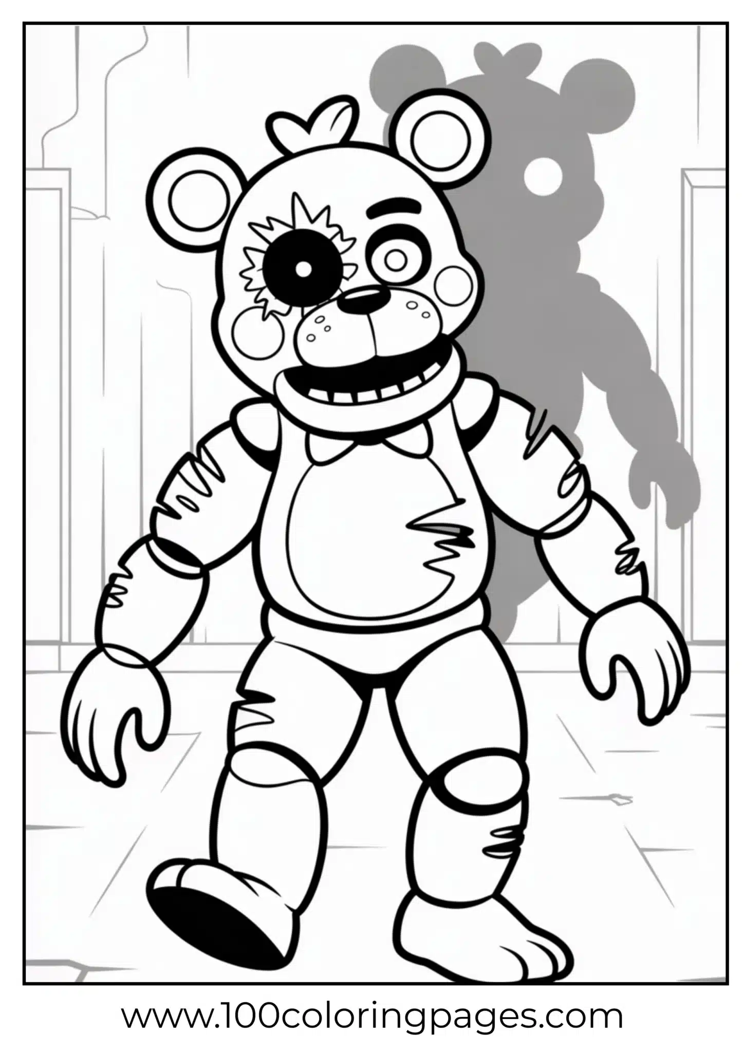Lefty animatronic bear coloring page