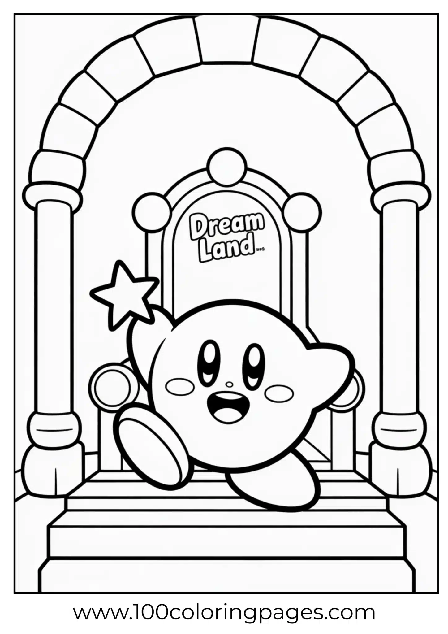 Kirby castle throne coloring page