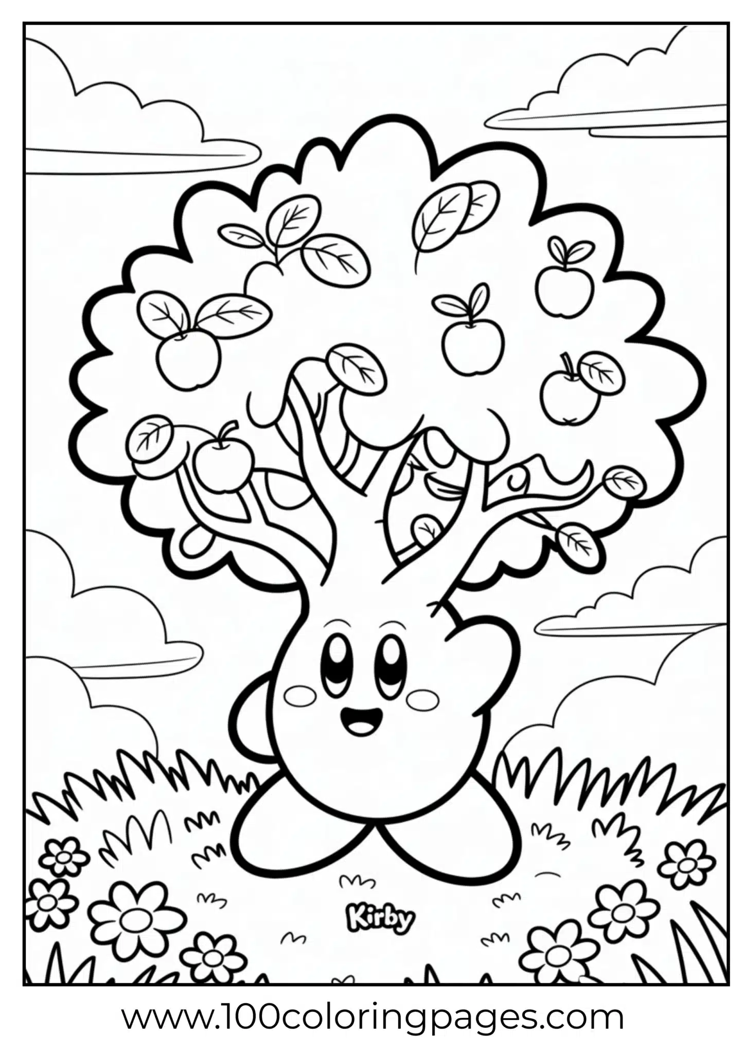 Whispy Woods tree coloring page