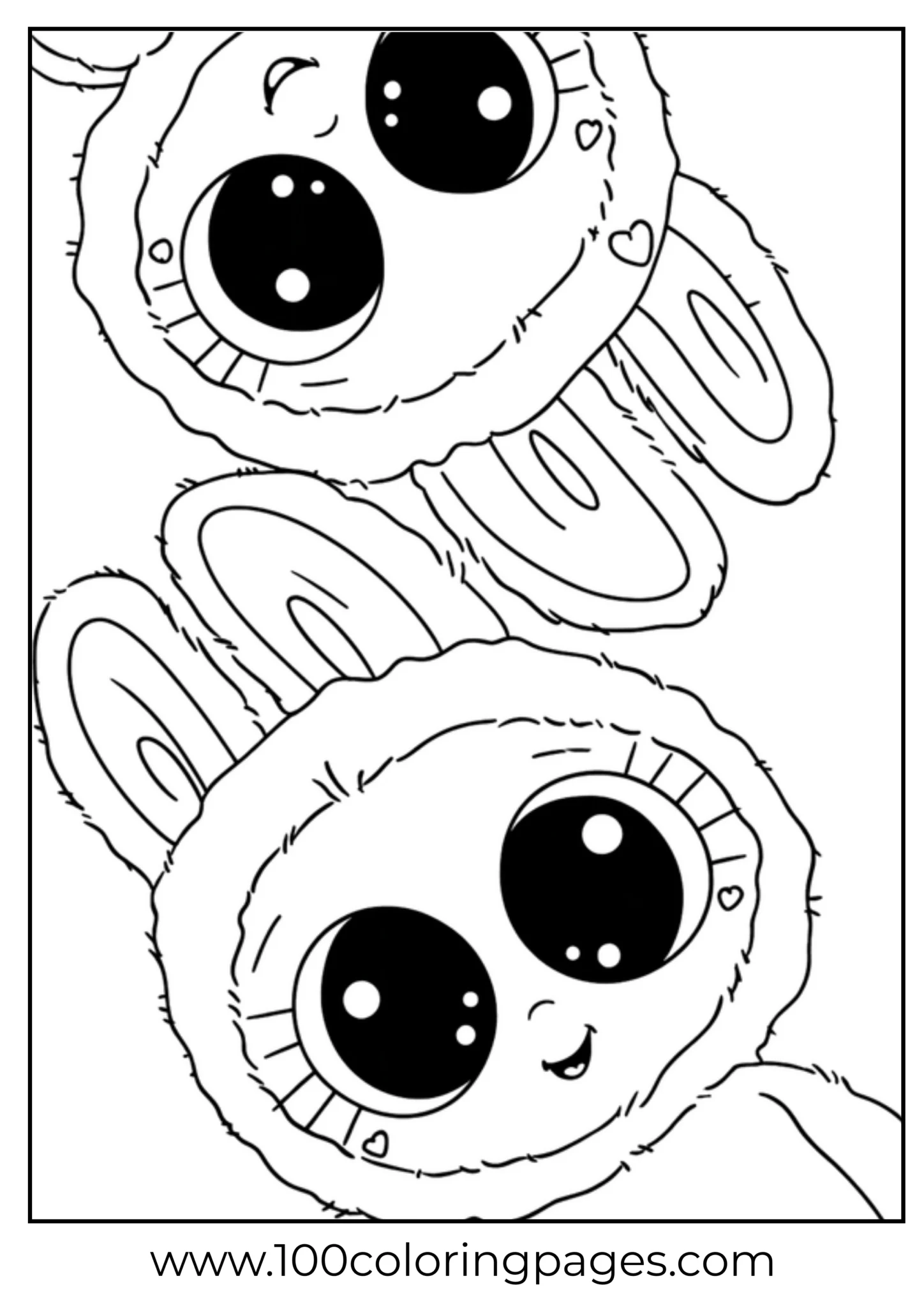 Labubu character with expressive eyes in two poses