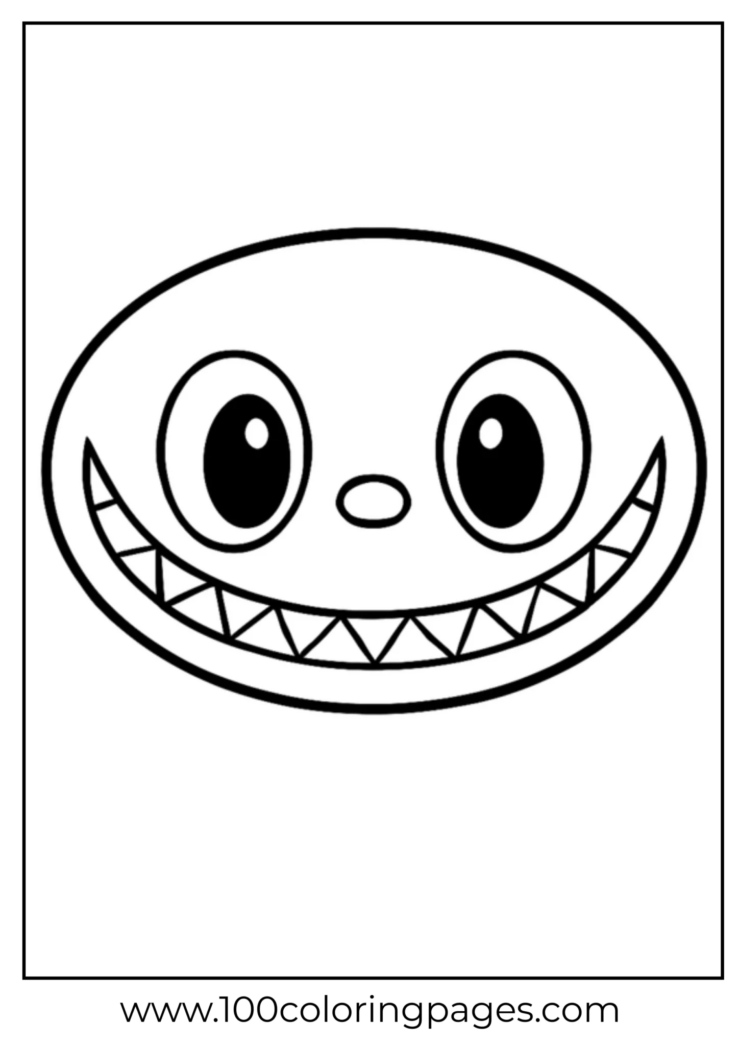 Labubu smiling face with sparkling eyes coloring page