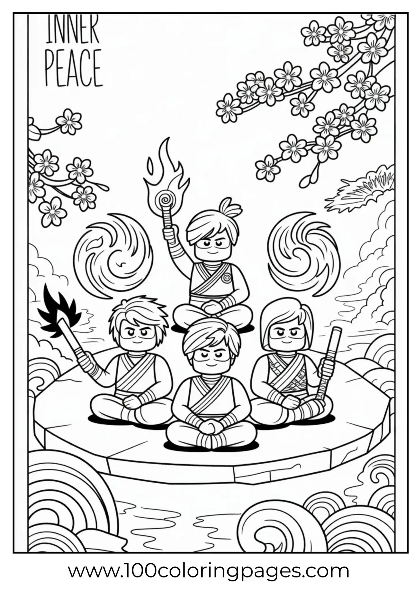 Ninjago team meditating in harmony