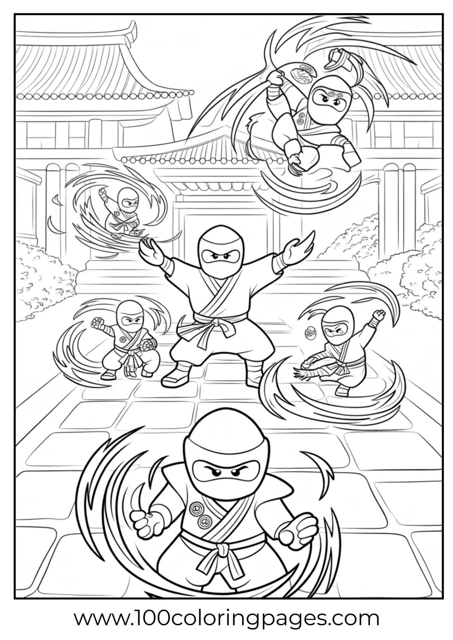 Sensei Wu guiding ninjas in dojo