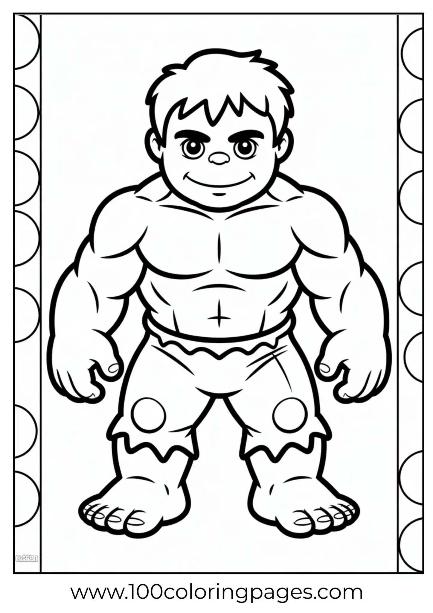 Easy Hulk coloring page for preschoolers